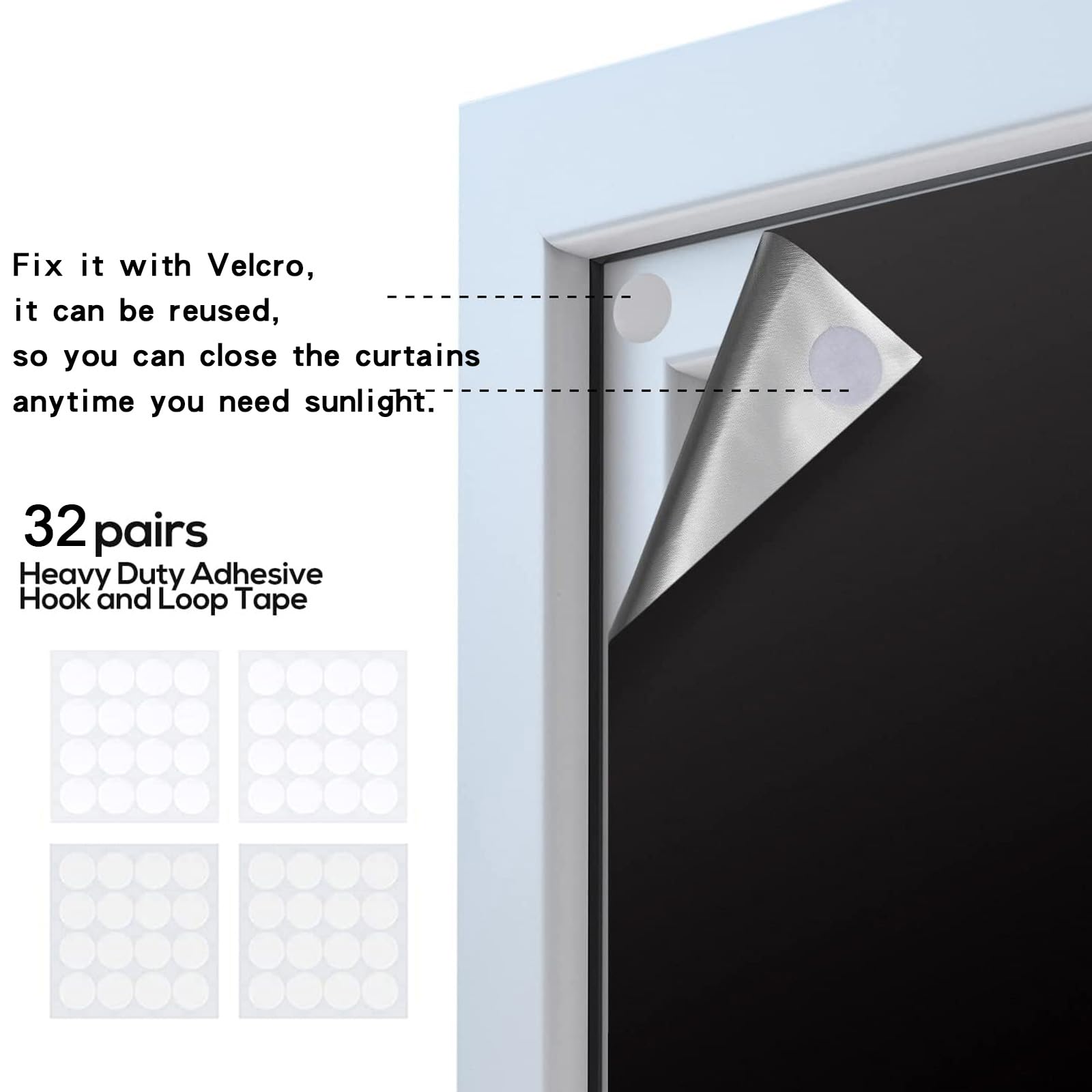 Blackout Curtains for Windows - 100% Light Blocking Portable Room Darkening Shades 57x80 Inch - Perfect for Bedroom, Nursery, Baby Room & Travel Camping - Easy Install Reusable Lightweight Temporary Window Coverings - Ideal for Better Sleep, Privacy & Home Theater Setup