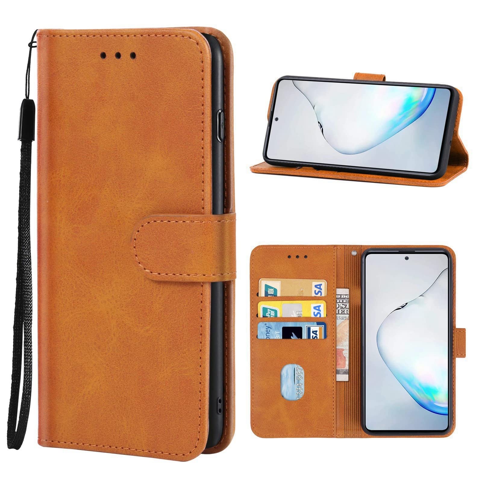 Premium Leather Wallet Case for Samsung Galaxy Note10 Lite/A81 - Magnetic Flip Cover with Card Slots, Kickstand & Bracket | Stylish Protection for Daily Use, Business Meetings & Travel