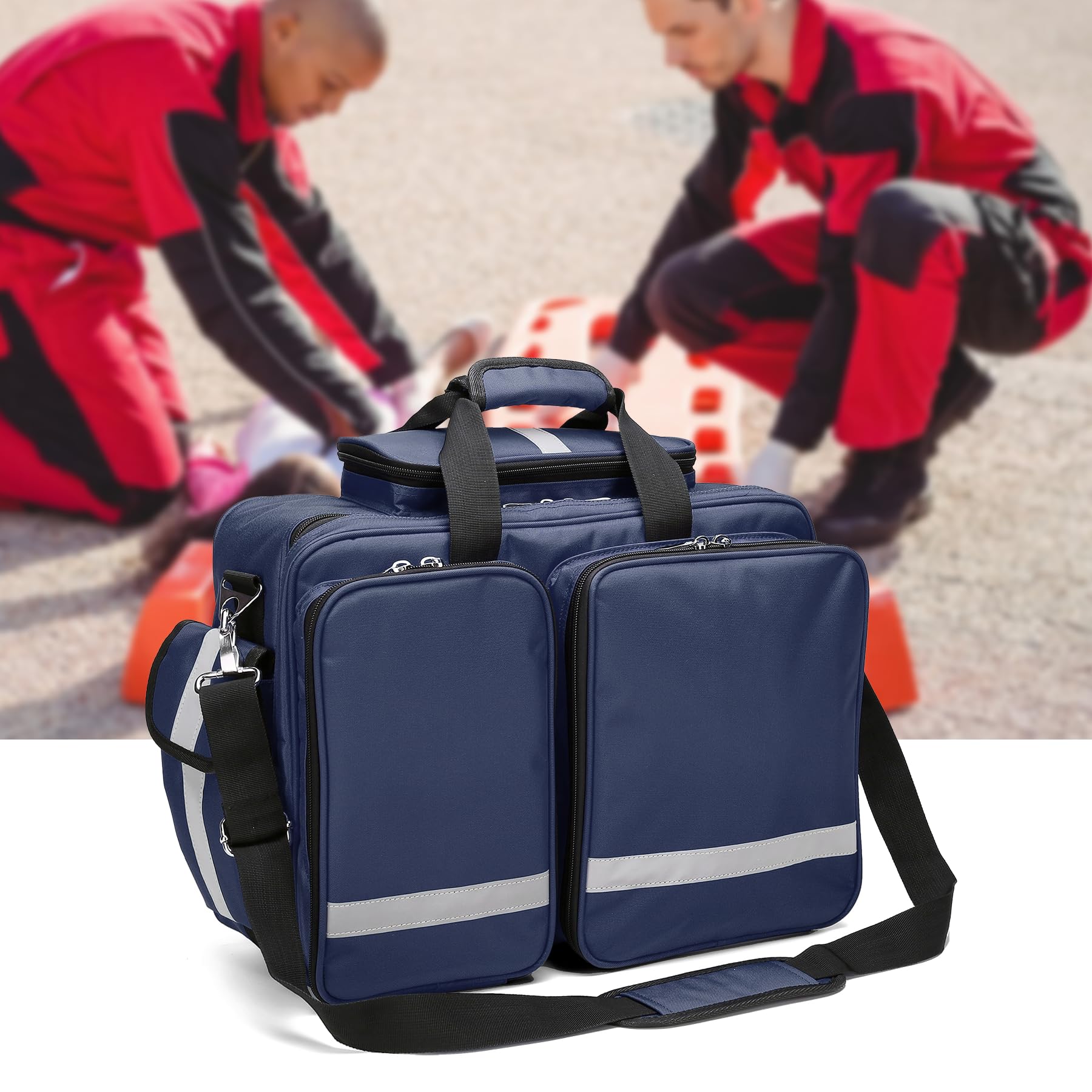 Empty First Aid Bag - Medical Supply Storage Pouch for Home, Nursing Students, Therapists & Doctors | Emergency Responder Trauma Kit | Ideal for First Aid, Healthcare & Emergency Preparedness
