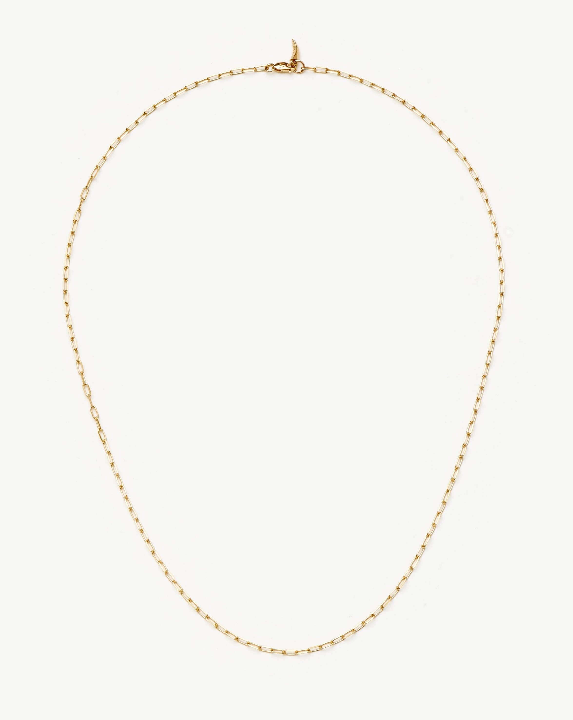 14K Solid Gold Paperclip Chain Necklace - Classic Minimalist Jewelry for Women - Perfect for Layering, Everyday Wear & Special Occasions