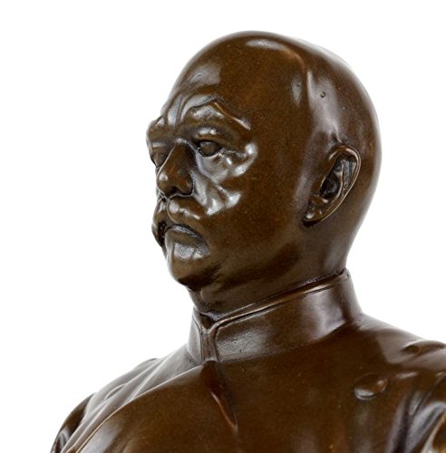 Otto von Bismarck Bronze Bust - Signed Gladenbeck - Military Collectible Statue - Antique German Decor for Office & Home - Historical Figure Sculpture for Study & Library Display