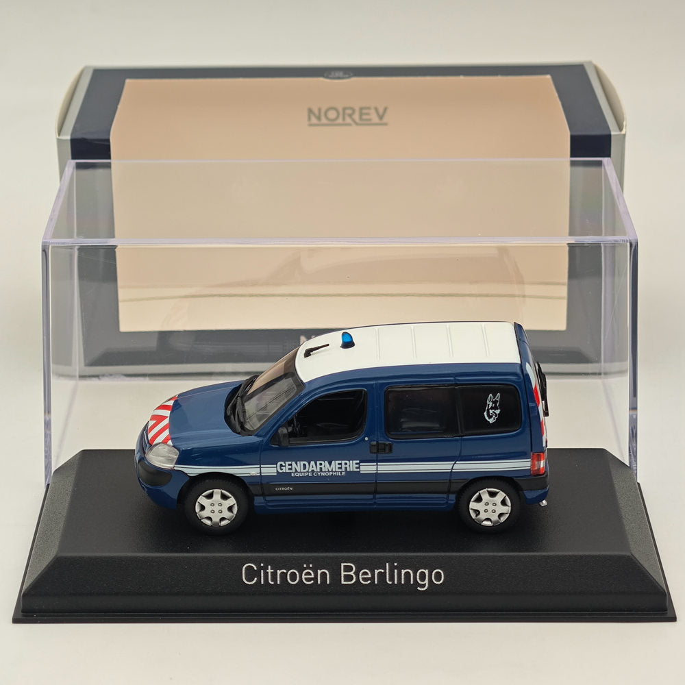 1/43 Scale Norev Citroen Berlingo Gendarmerie Cynophile Diecast Model Car 2005 - Police K9 Unit Vehicle Collectible for Display & Gifts