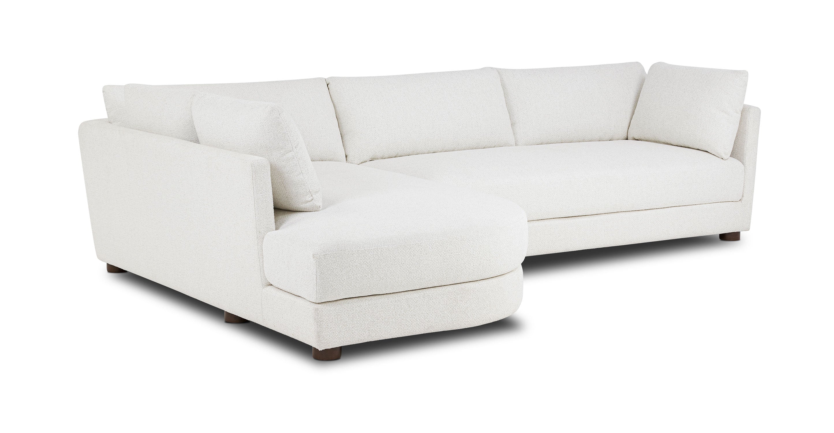 Pertuis 122 Left Facing Bumper Sectional Sofa - Modern L-Shaped Couch for Living Room, Home Theater & Family Gatherings