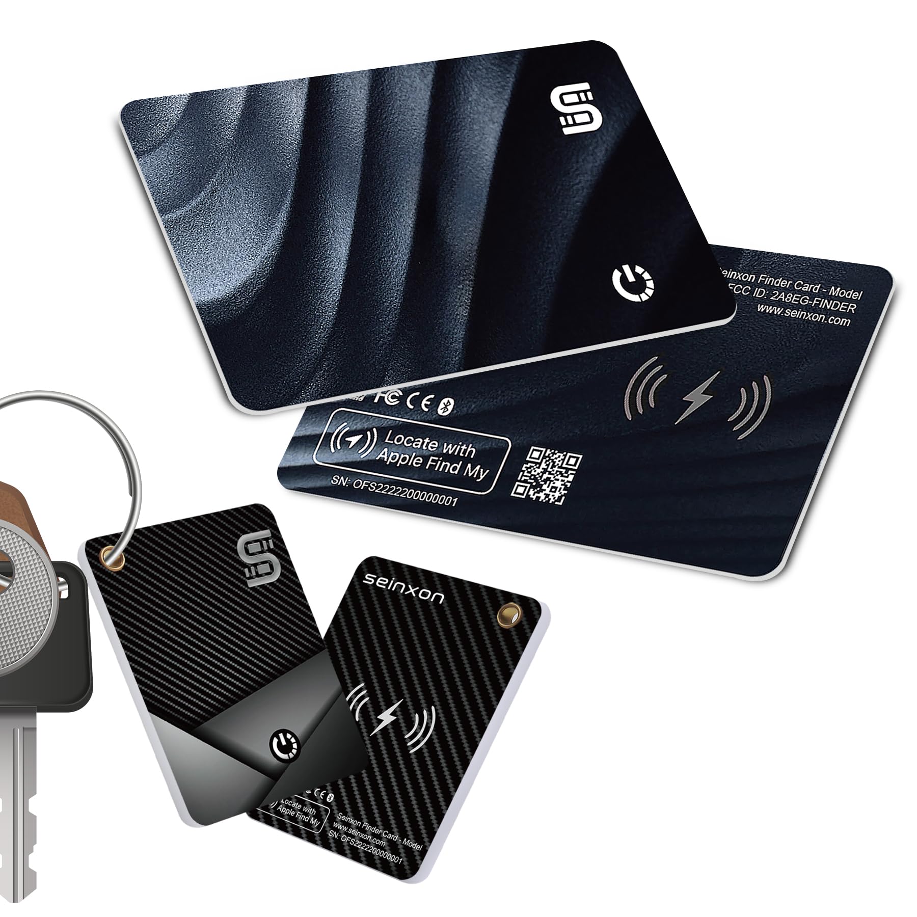 Bluetooth Wallet Tracker with Wireless Charging - IP68 Waterproof Thin Key Finder for Luggage & Personal Items | Compatible with Apple Find My Network (iOS) | Perfect for Travel, Office & Daily Essentials Tracking