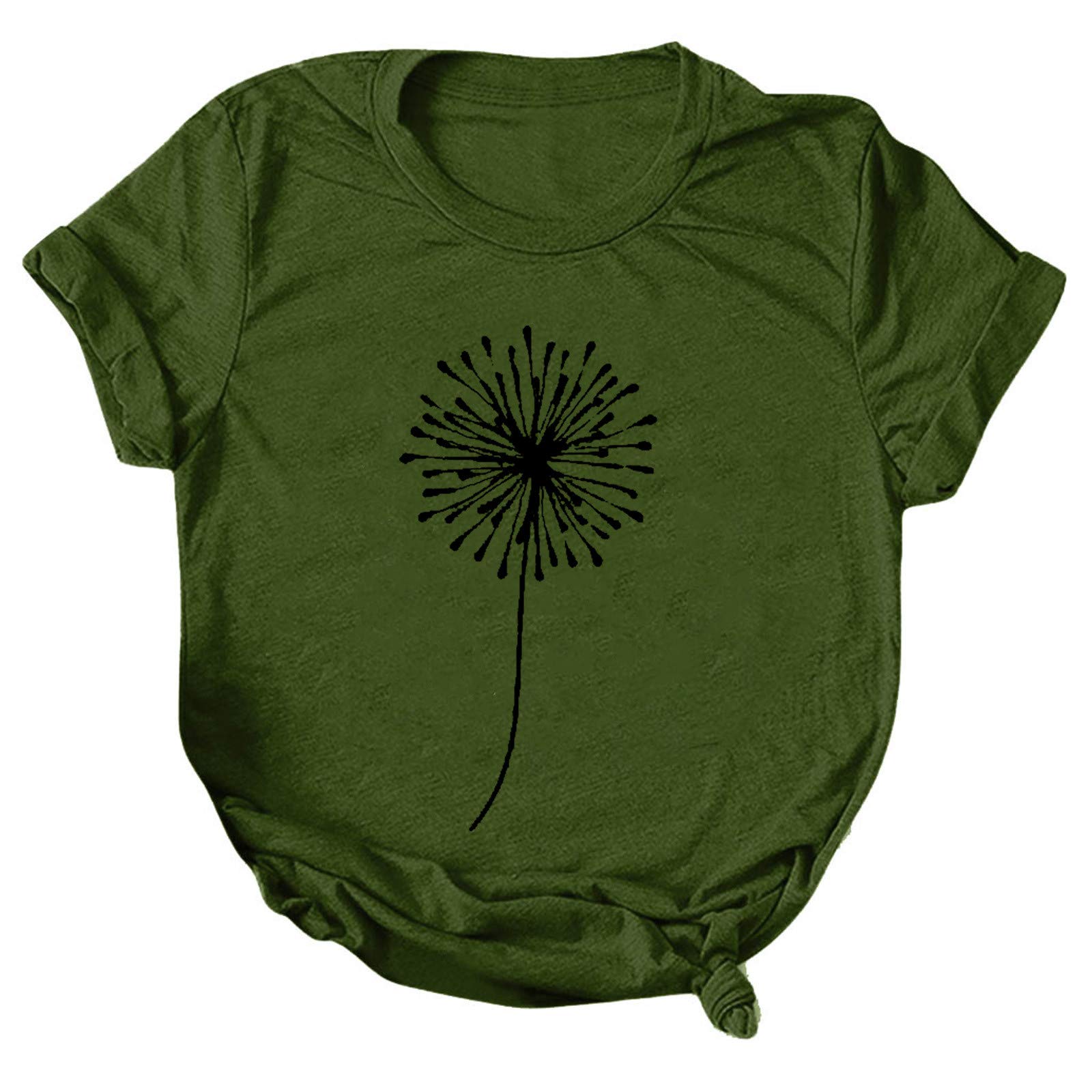 Women's Casual Loose Fit Short Sleeve T-Shirts - Funny Printed O-Neck Blouse Tops for Everyday Wear | Perfect for Summer Outfits, Weekend Errands & Casual Office Looks