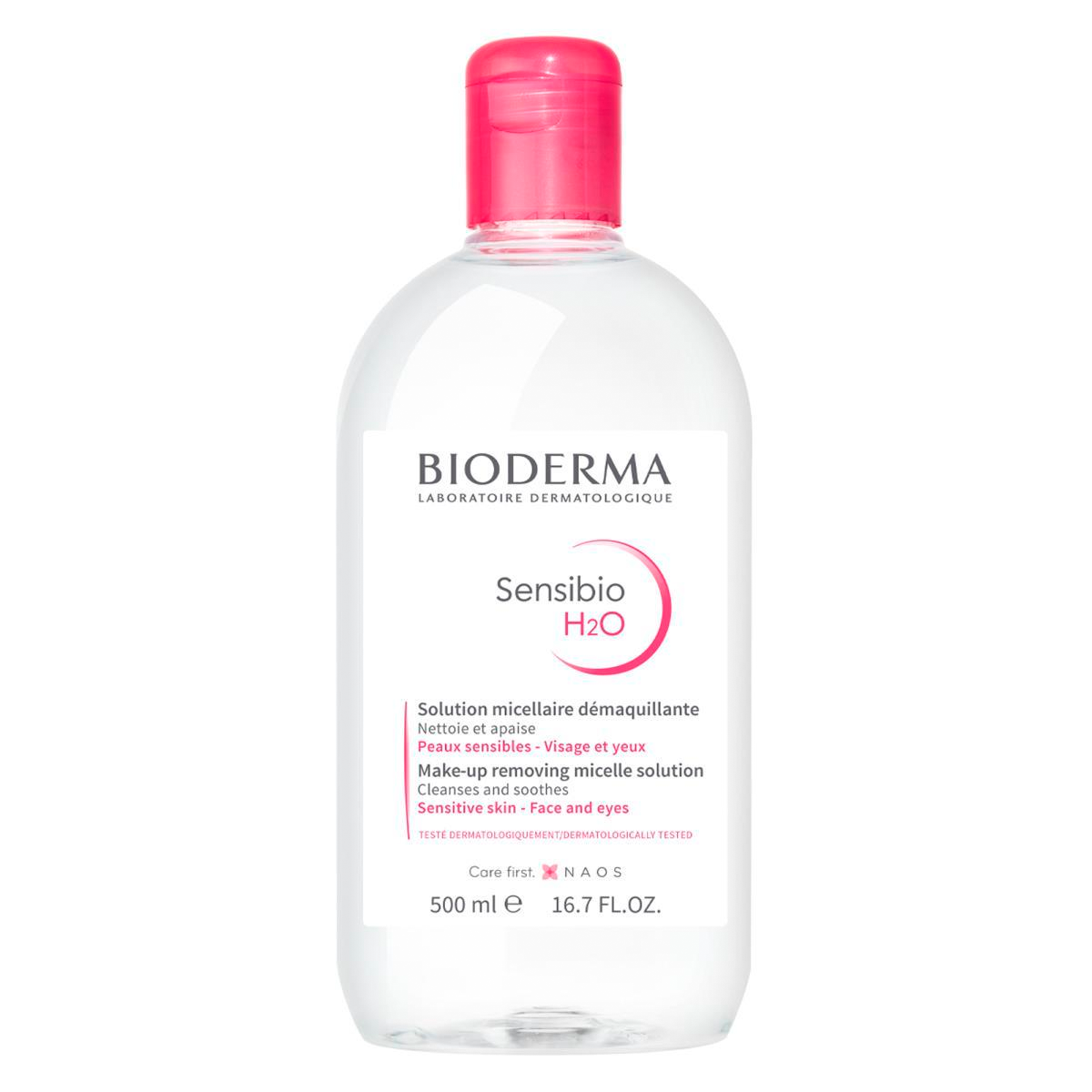 Sensibio H2O Micellar Water 500ml - Gentle Makeup Remover & Cleanser for Sensitive Skin | Perfect for Daily Facial Cleansing & Makeup Removal