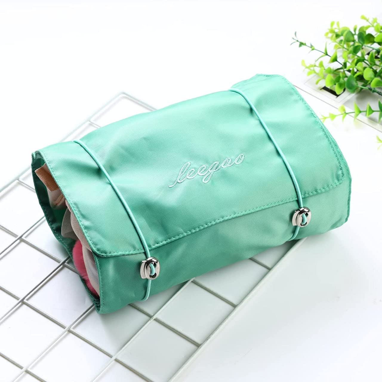 Krupasadhya 4-in-1 Foldable Travel Toiletry Bag with Detachable Makeup Pouch - Waterproof Cosmetic Organizer for Women - 4 Removable Storage Bags - Multicolor - Perfect for Vacation, Gym & Business Trips