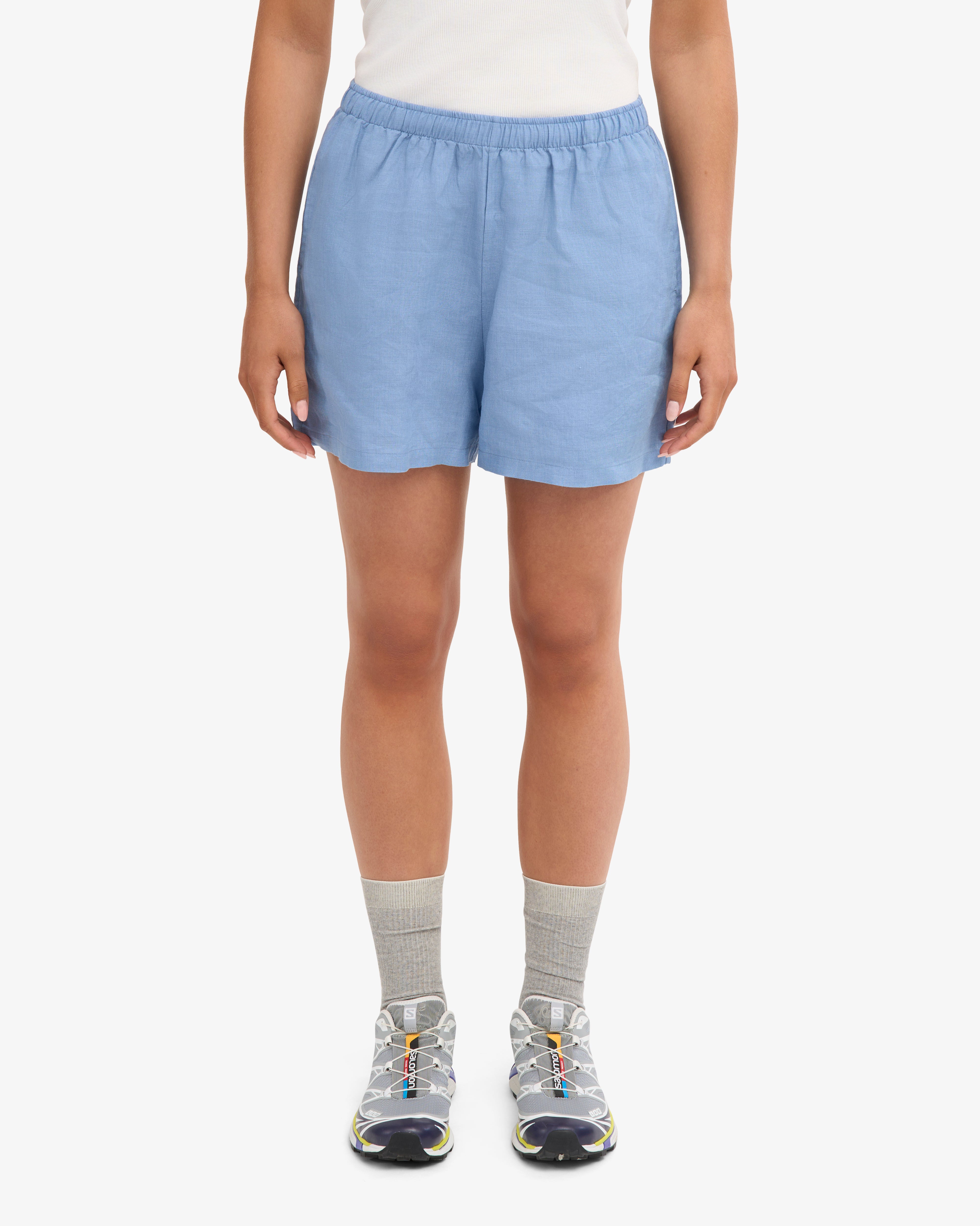 Breathable Linen Shorts for Men & Women - Seaside Blue | Perfect for Beach, Vacation & Summer Outfits