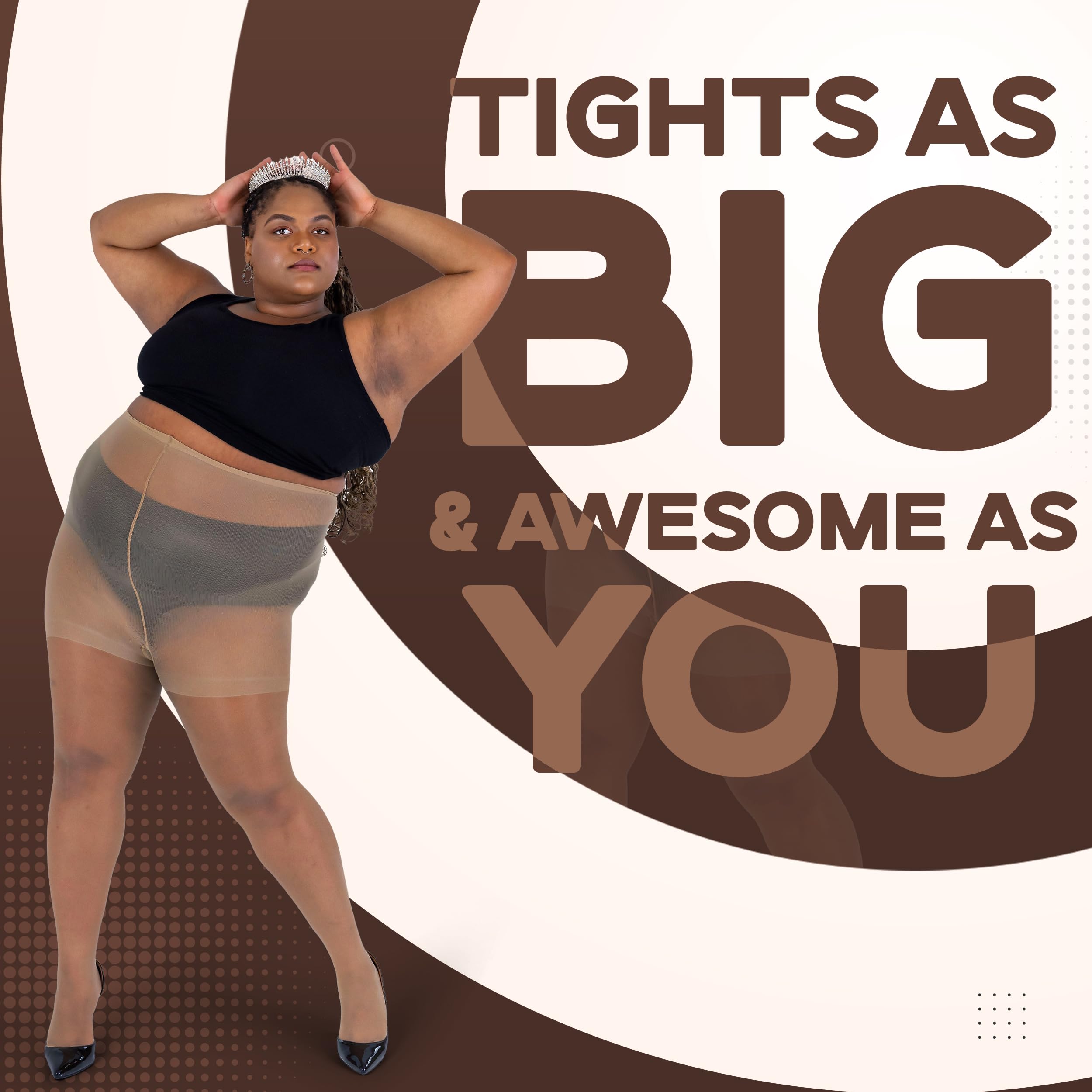 Plus Size Pantyhose for Women - Soft Sheer Queen Tights - Comfortable Stretchable Opaque Tights for Everyday Wear, Work & Special Occasions