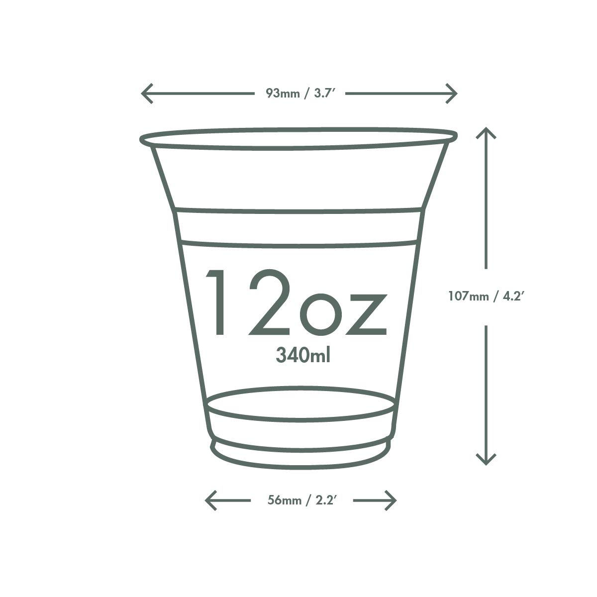 Eco-Friendly Compostable 12oz PLA Clear Cold Cups - 1000 Count Case | Plant-Based Biodegradable Drinkware | Compatible with 96 Series Lids & Inserts | Perfect for Iced Coffee, Smoothies, Party Beverages & Snacks