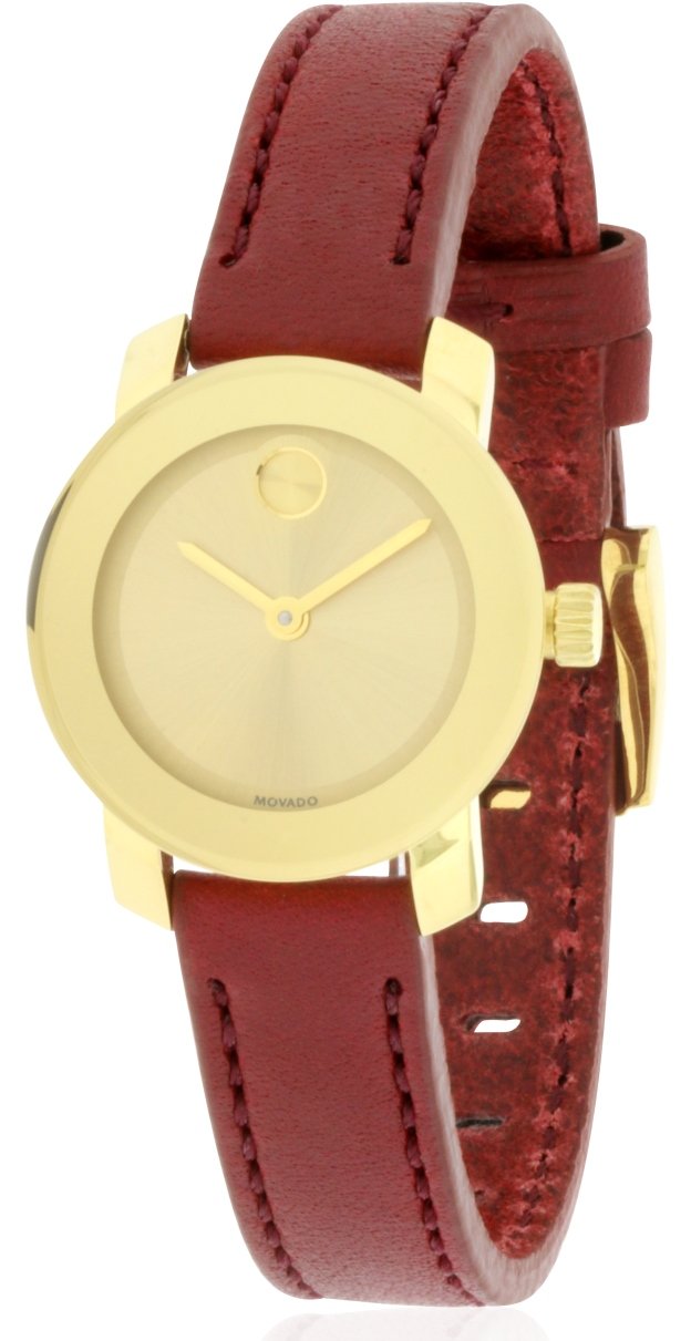 Movado Bold Red Leather Ladies Watch 3600343 - Luxury Women's Wristwatch with Stainless Steel Case & Swiss Quartz Movement - Perfect for Business, Parties & Special Occasions