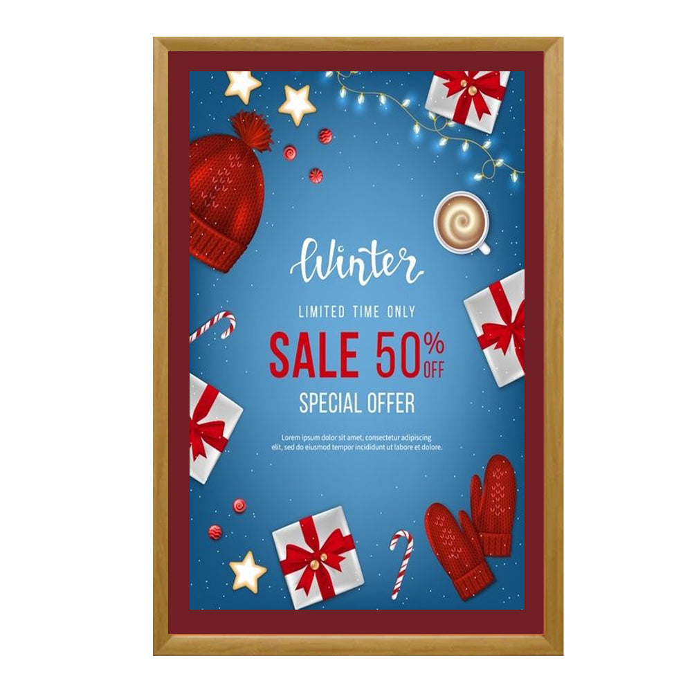 20x20 Designer Wood Snap Frames for Posters - 2 Wide Matboard Included - Perfect for Home Decor, Office Displays & Art Exhibitions
