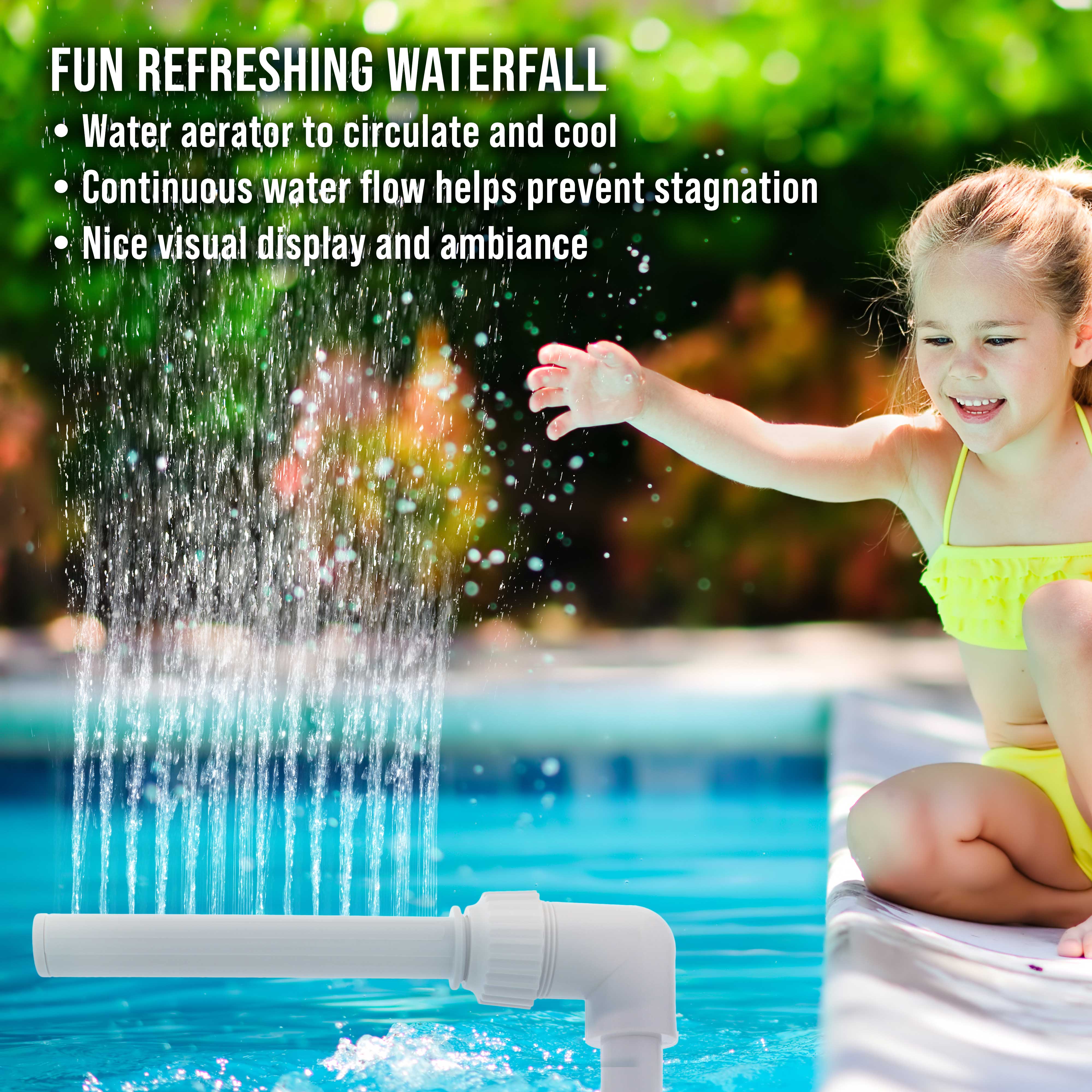 Adjustable Swimming Pool Waterfall Spray Fountain - Pool Water Aerator for Cooling & Decoration | In-Ground & Above-Ground Pools | Perfect for Backyard Relaxation & Summer Fun