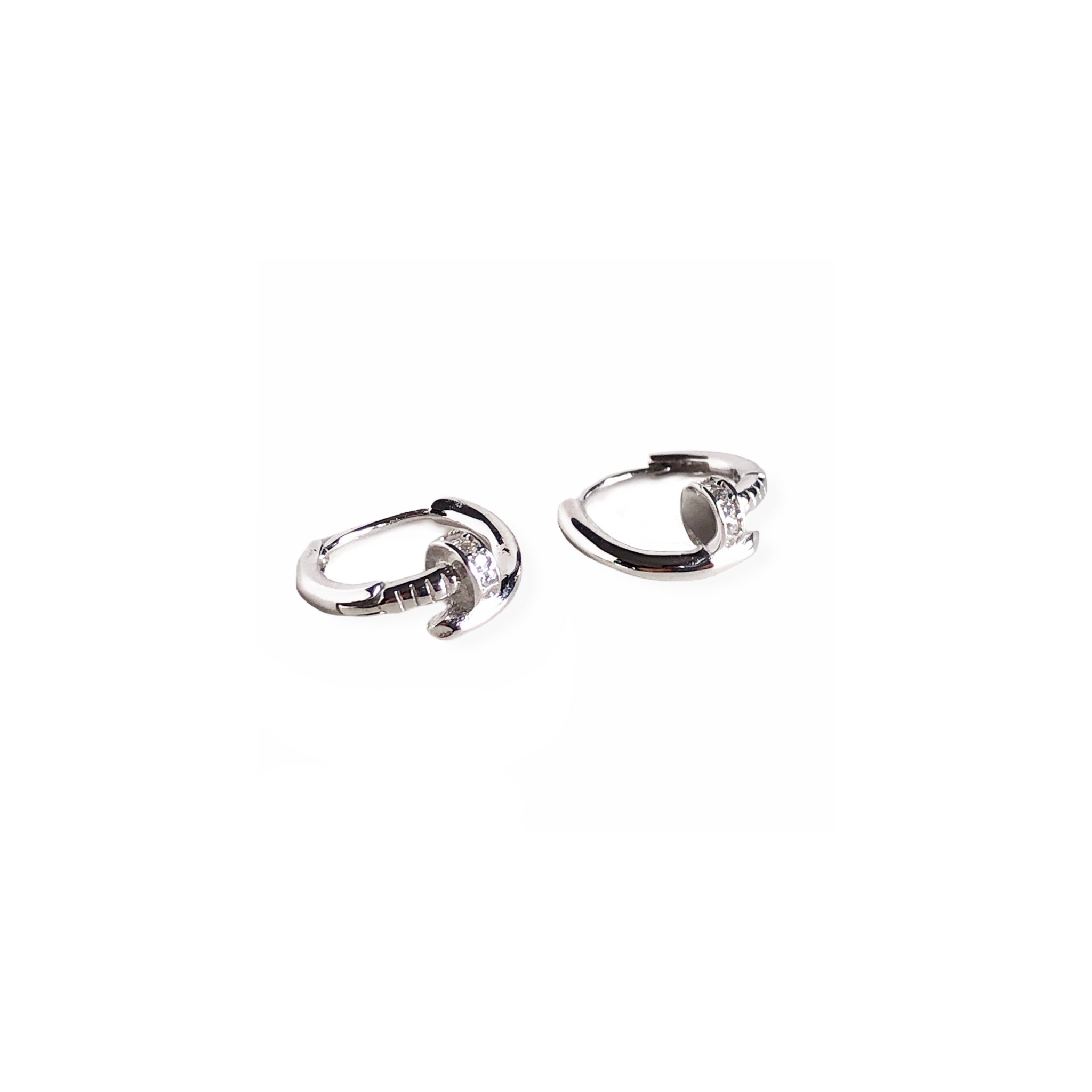 Silver Nail Earrings for Women - Trendy Punk Gothic Jewelry for Parties, Concerts & Everyday Wear