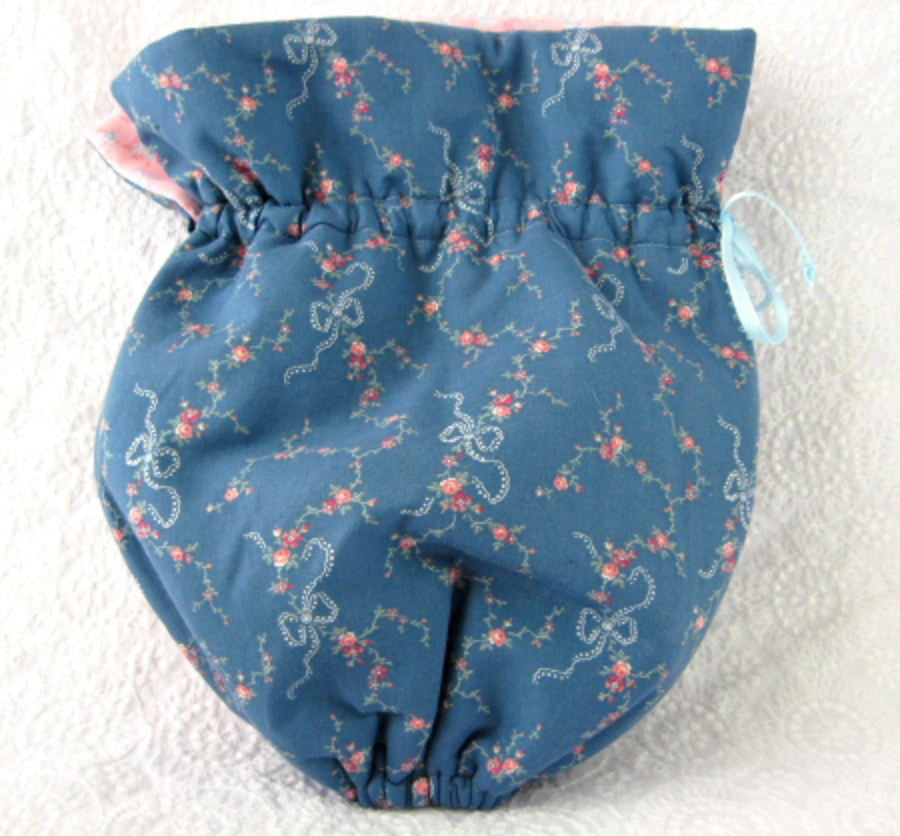 Handmade Reversible Tea Cozy - Blue & Pink Floral Design - Insulated Tea Pot Cover for Afternoon Tea, Coffee Breaks & Kitchen Decor (USA Made)