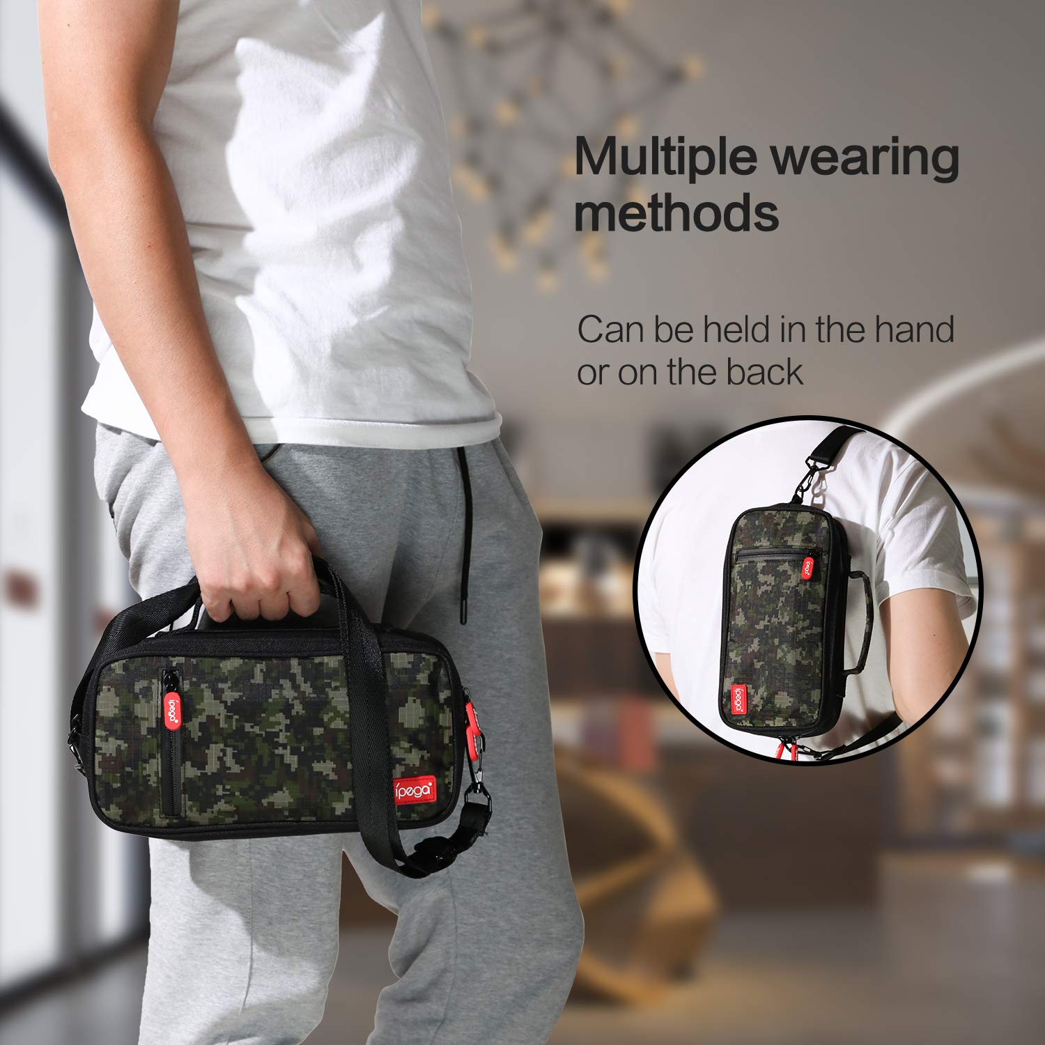 Premium Nintendo Switch Carrying Case - Large Capacity Travel Storage Bag for Nintendo Switch, Switch Lite & Accessories with Adjustable Shoulder Strap | Crossbody & Shoulder Bag for Gaming, Travel & Daily Commute