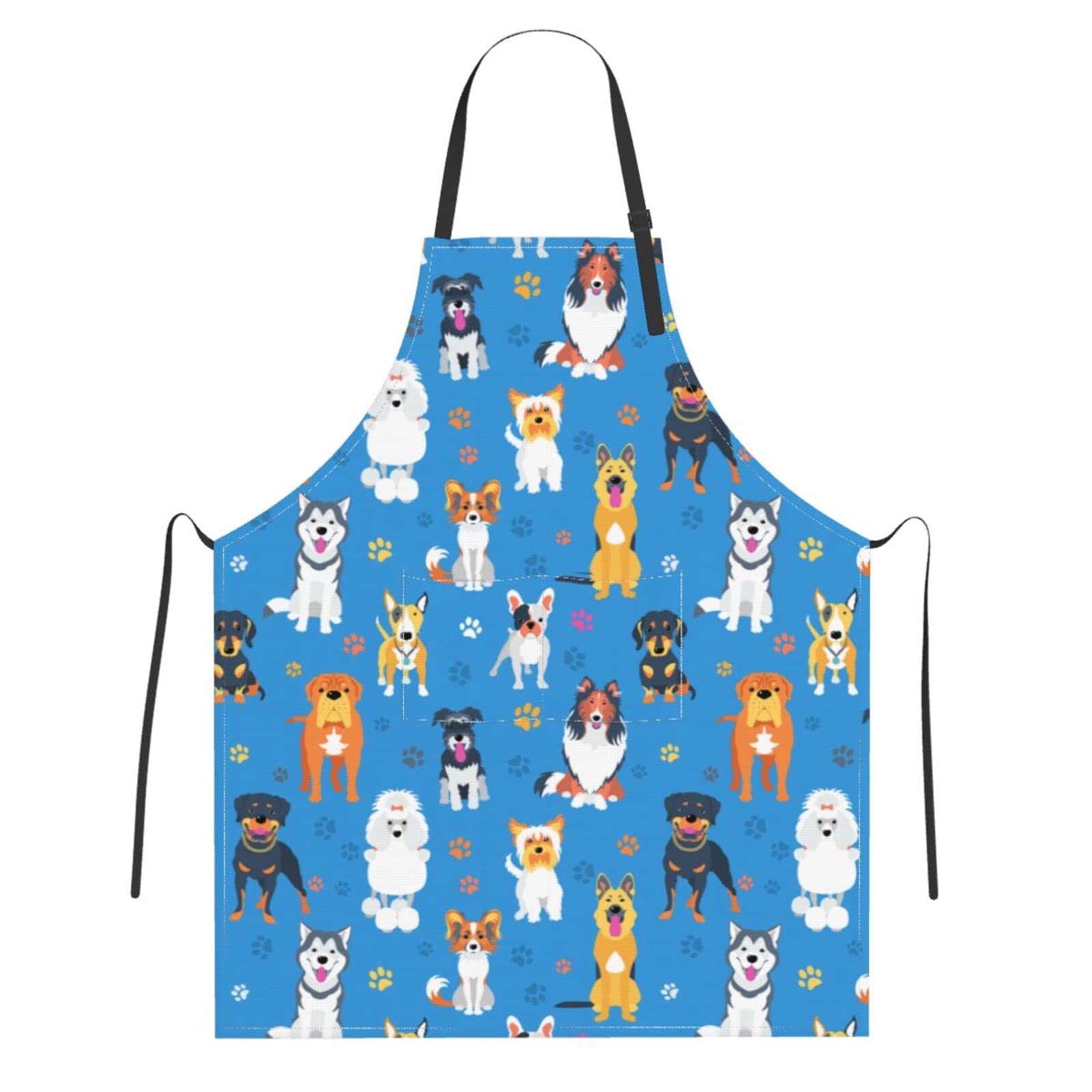 Cute Pink Pig Floral Waterproof Apron - Unisex Adjustable Kitchen Cooking Apron for Baking, BBQ, Gardening & Crafting