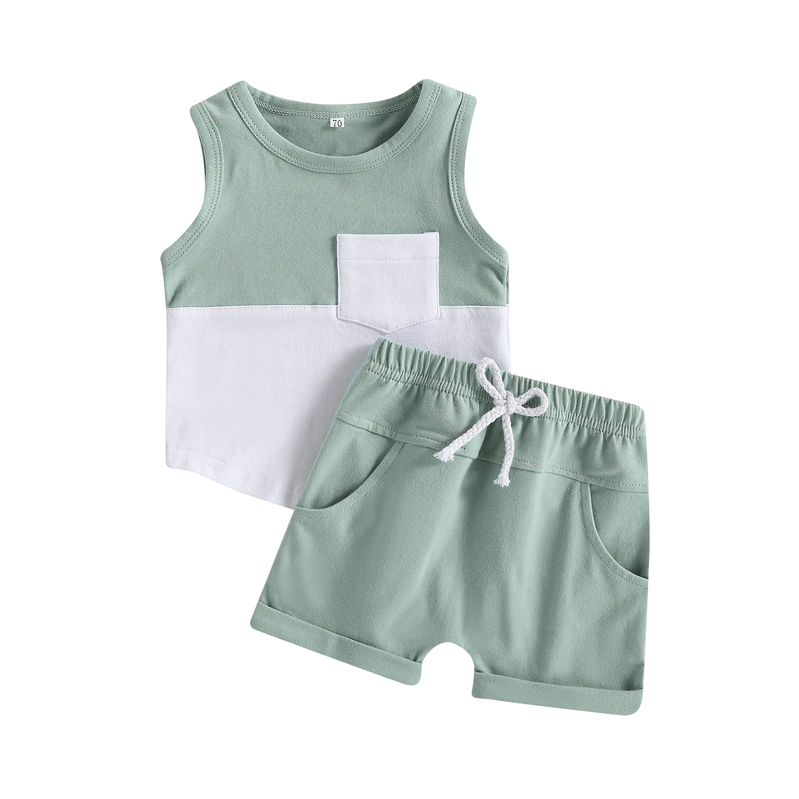 Boys' 2-Piece Summer Outfit Set - Cute Seaside Printed T-Shirt & Shorts for Toddlers | Beachwear, Playtime & Casual Wear