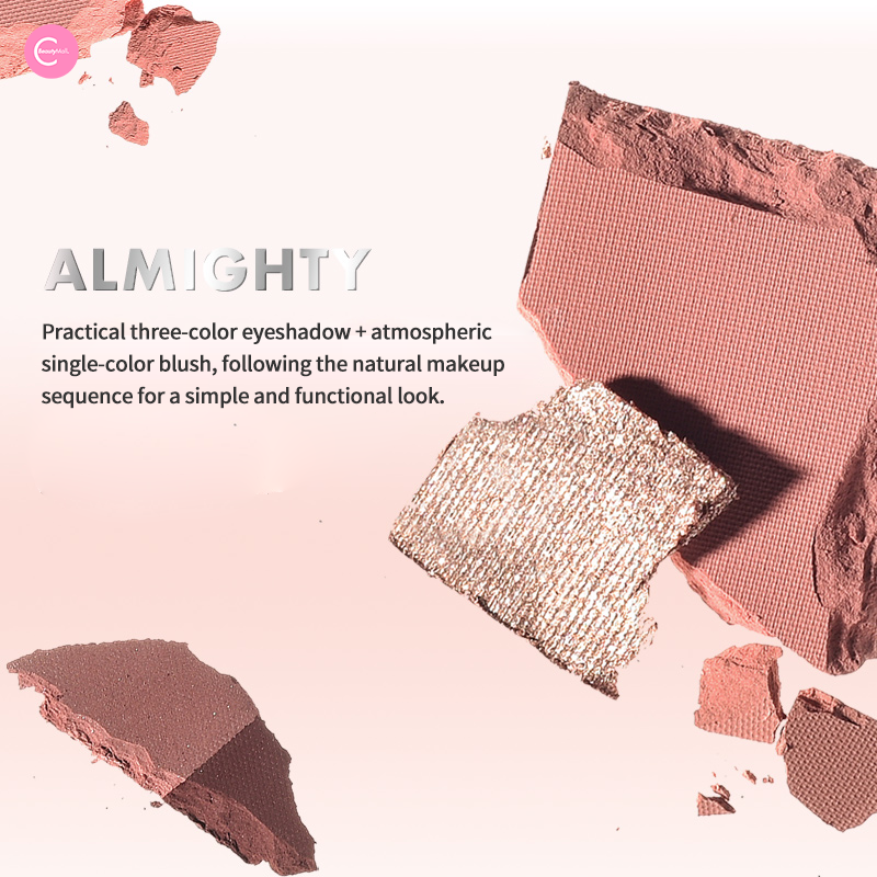 CCSHEER 4-in-1 Mini Eye & Cheek Palette - Neutral Matte & Shimmer Makeup Set for Eyeshadow, Blush, Highlighter & Contour - Perfect for Everyday Wear & Professional Makeup Looks