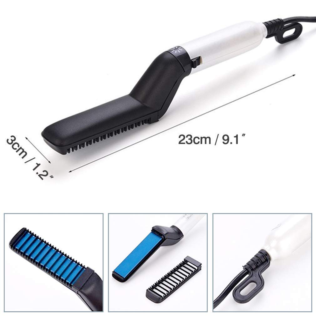 RABADIYA CREATION Electric Beard Straightener & Hair Styler for Men - Quick Heating Multifunctional Comb for Curly Hair Straightening, Beard Grooming & Scalp Massage | Perfect for Home, Travel & Salon Use