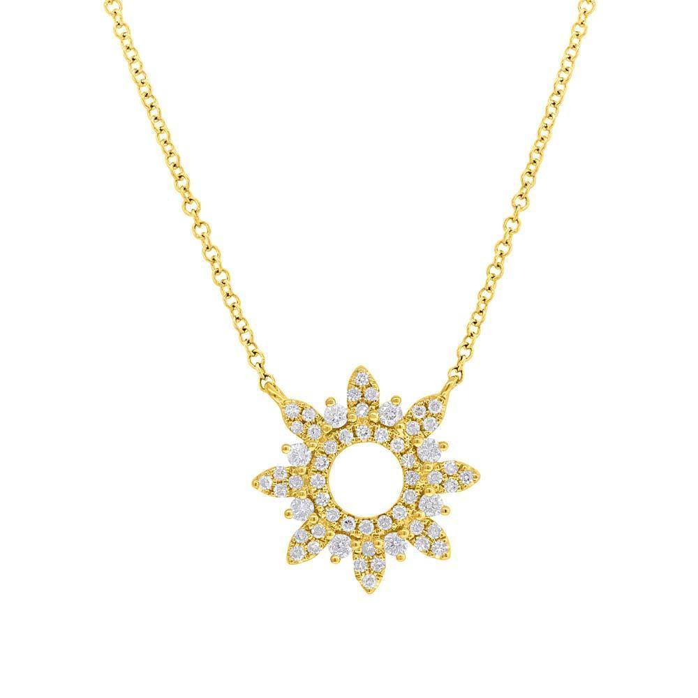 14K Gold 0.22 CTW Diamond Snowflake Pendant Necklace for Women - Elegant Christmas Gift & Winter Jewelry for Parties, Weddings & Special Occasions