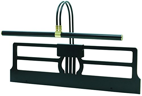 House Of Troy GPXL-617 22-Inch Grand Piano Style Portable Lamp - Black with Brass Accents for Home Office, Music Room & Studio Lighting