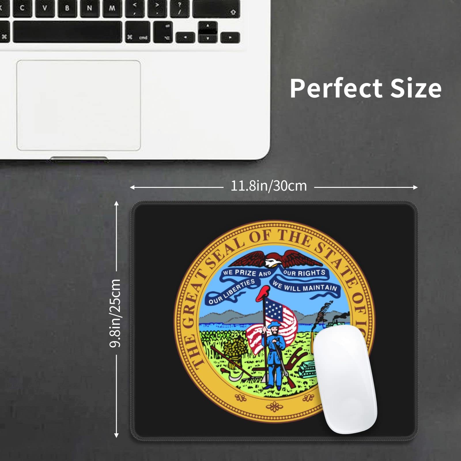 SIYTUAU Iowa State Seal Mouse Pad - Waterproof, Non-Slip Rubber Base - 10x12 Inch Office & Gaming Mousepad for Laptop & PC - Perfect for Work, Gaming & Home Office Use