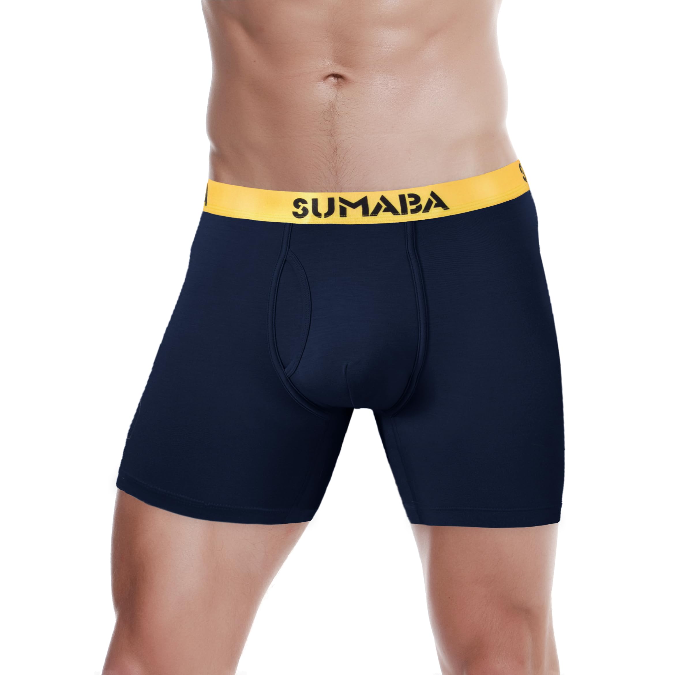 Premium Long Leg Men's Boxer Briefs with Pouch & No Ride-Up - Breathable Comfort Underwear for Active Lifestyles - Gym, Workout & Everyday Wear