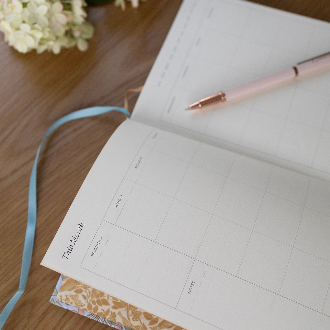 Botanica Paper Co. Linen Bound Undated Weekly Planner with Song Birds Design - Perfect for Daily Planning, Journaling & Productivity | Office, School & Home Use