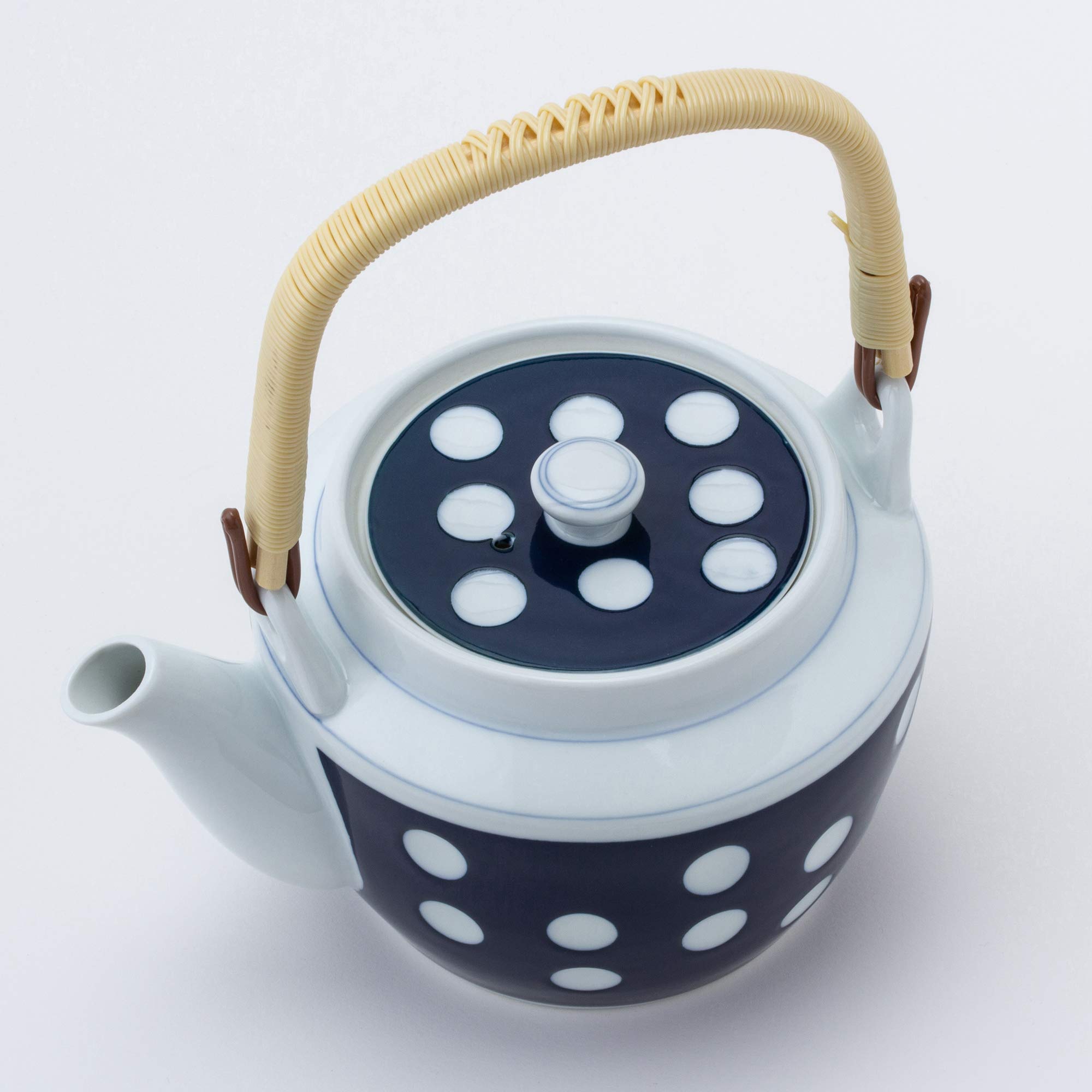 Saikai Pottery 23186 Arita Ware Japanese Ceramic Pot with Polka Dot Pattern - No. 6 - Perfect for Tea Ceremony, Home Decor & Gift Giving