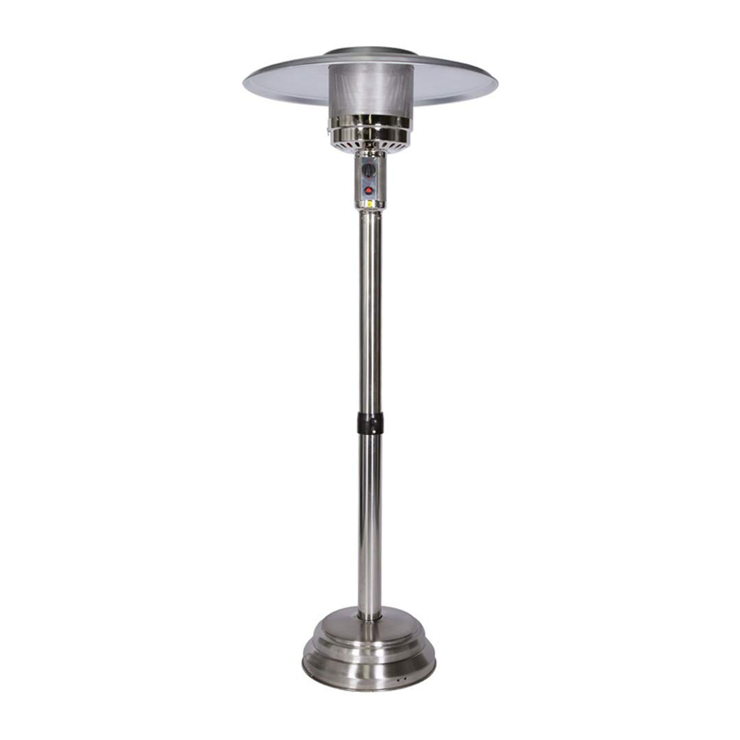 Stainless Steel Commercial Patio Heater 45,000 BTU Natural Gas Standing Heater with Adjustable Height & Hose - Perfect for Outdoor Restaurants, Gardens, and Backyard Gatherings