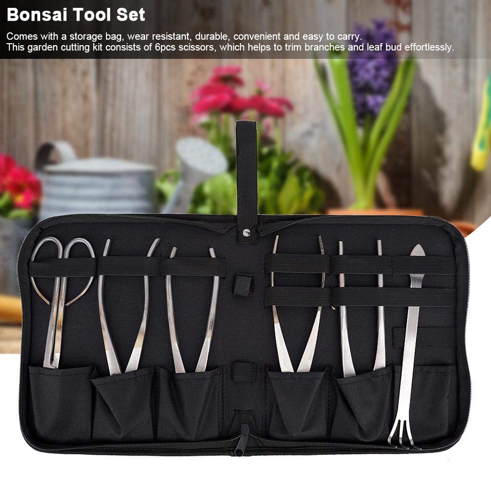 Premium 6-Piece Stainless Steel Bonsai Trimming Tool Set - Durable Gardening Shears for Pruning, Shaping & Maintenance - Perfect for Bonsai Trees, Fruit Trees & Garden Plants - Ideal for Beginners & Professional Gardeners