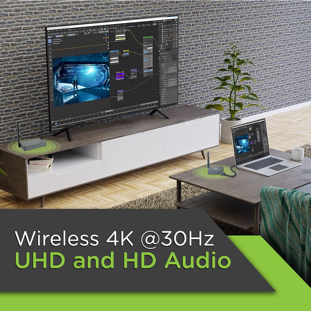 IOGEAR Wireless 4K HDMI Transmitter and Receiver Kit - Stream HD Video & Audio to TV, Projector, or Monitor - Ideal for Home Theater, Gaming, and Office Presentations