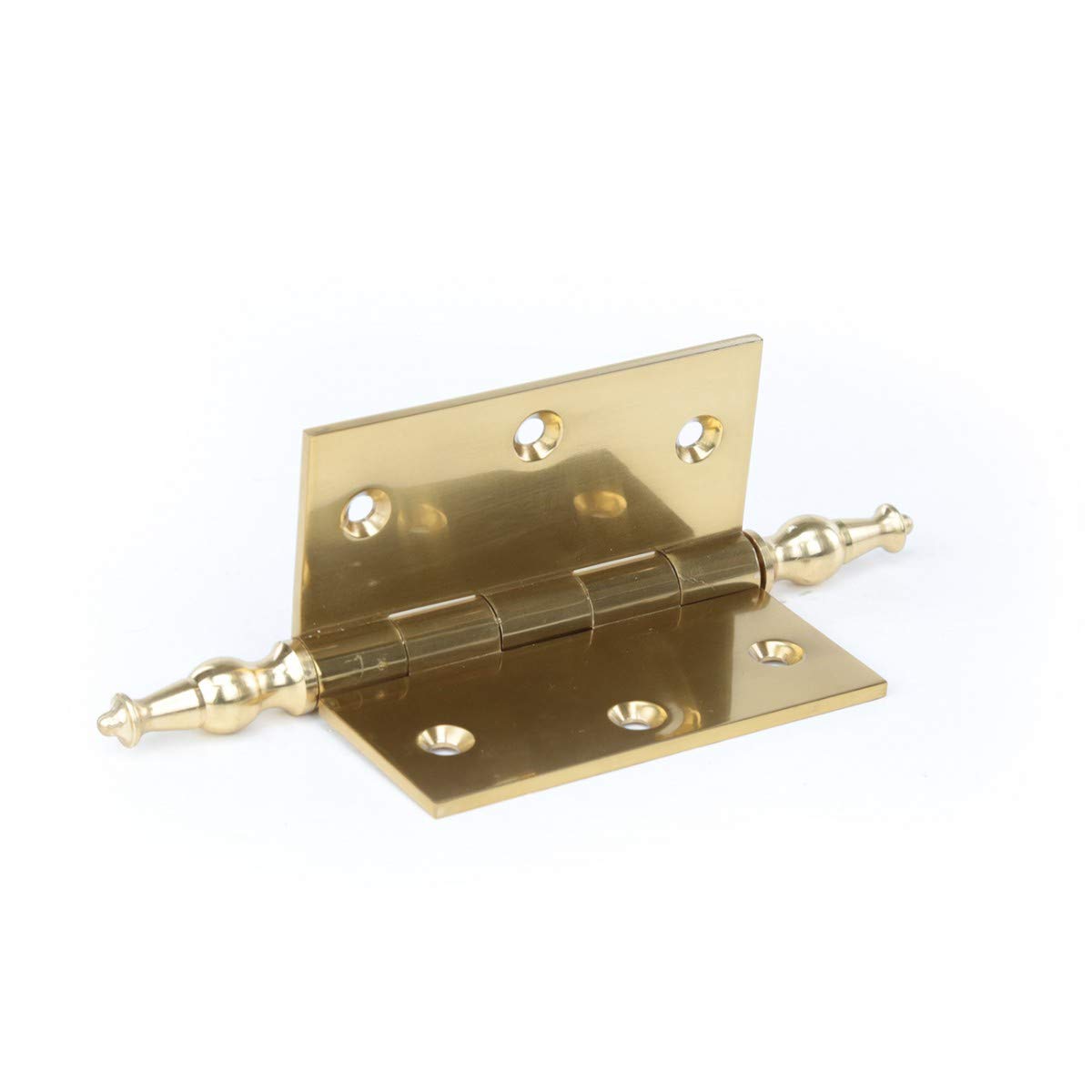 3.5 Inch Brass Cabinet Door Hinges with Removable Stainless Steel Pins - Heavy Duty Kitchen Cabinet Hardware for Home Renovation & DIY Projects