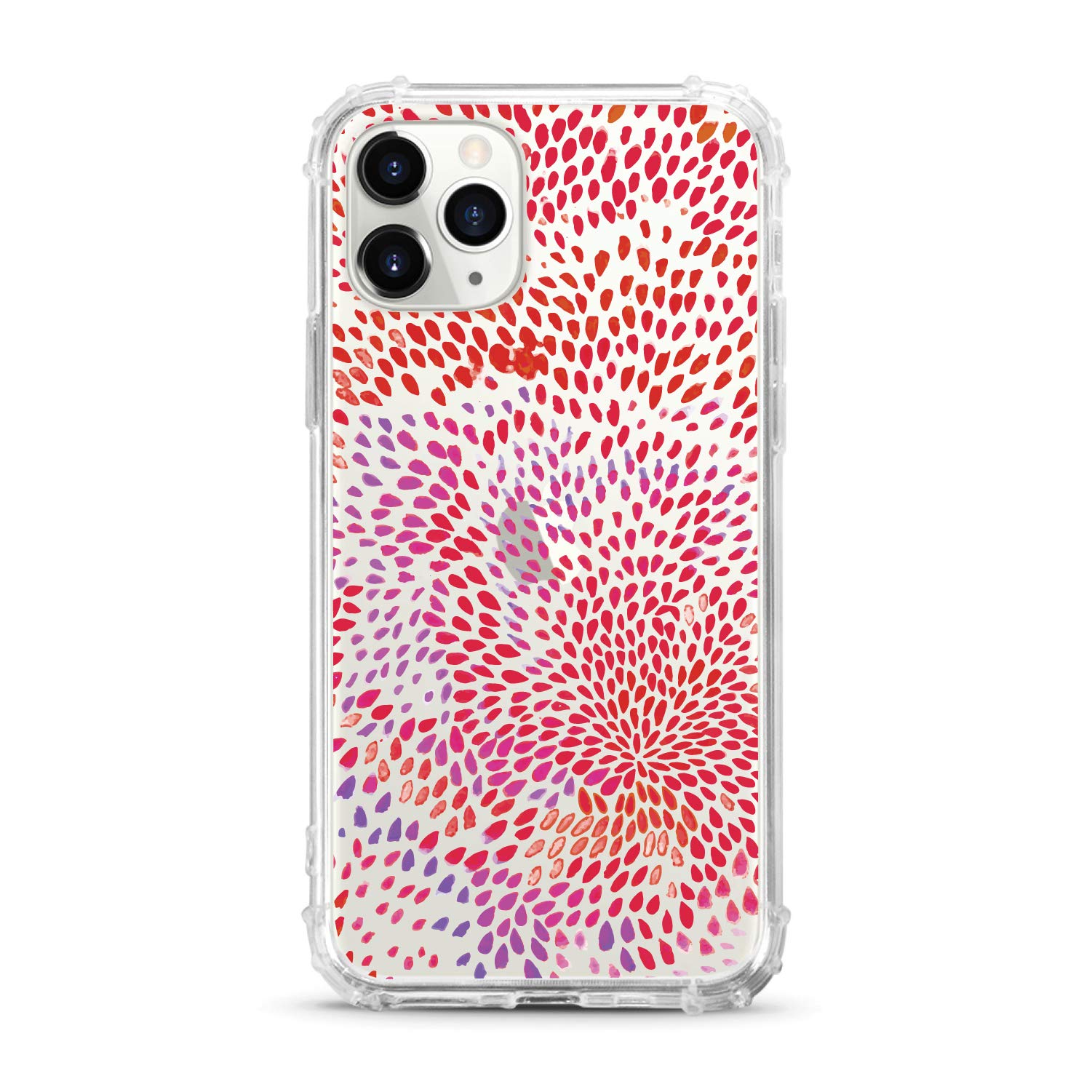 OTM Essentials iPhone 11 Pro Clear Tough Edge Phone Case with Petals Design - Slim Protective Cover for Daily Use, Work & Travel
