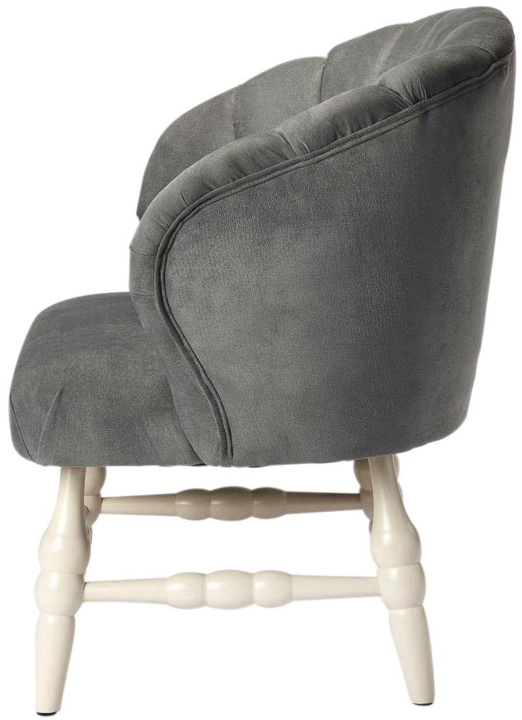 Stylish Gray and White Butler Specialty Accent Chair - Perfect for Living Room, Bedroom & Office Decor