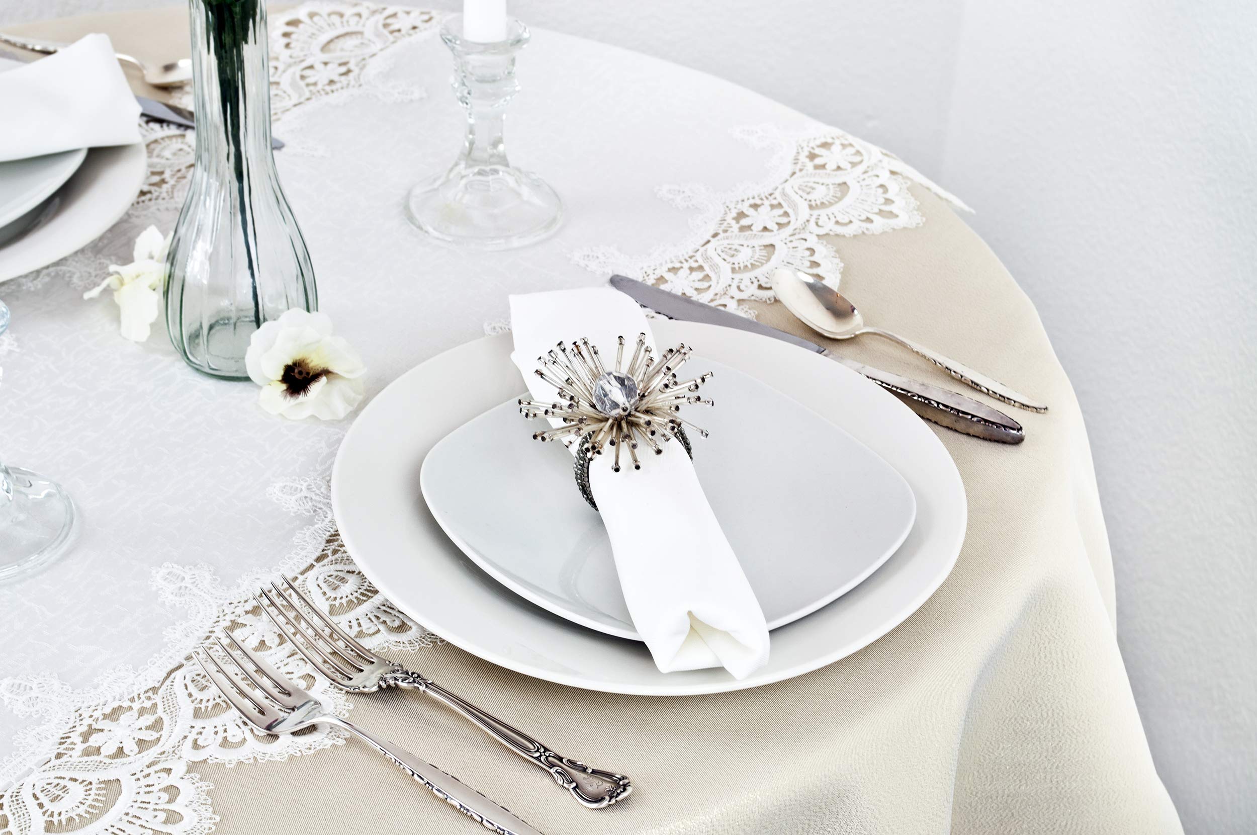 Elegant White Jacquard Peacock Tail European Lace Table Runner - 16x53 Inch Wedding Decor, Dining Table Scarf, Dresser Cover for Home Decor & Special Occasions