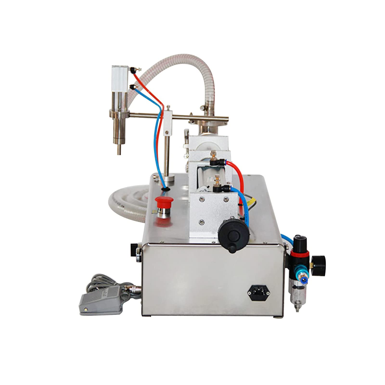 LGXEnzhuo 50-500ml Pneumatic Stainless Steel Liquid Filling Machine - Single Nozzle Filler for Perfume, Beverage, Wine & Essential Oils - Perfect for Small Business, Home Brewing & DIY Cosmetics Production