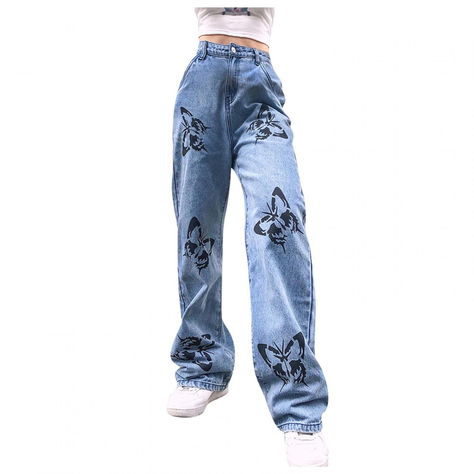 Women's Low Rise Bootcut Jeans - Y2K Stretch Denim Pants for Women, Straight Leg Fit - Perfect for Casual Outfits, Night Out & Vintage Style