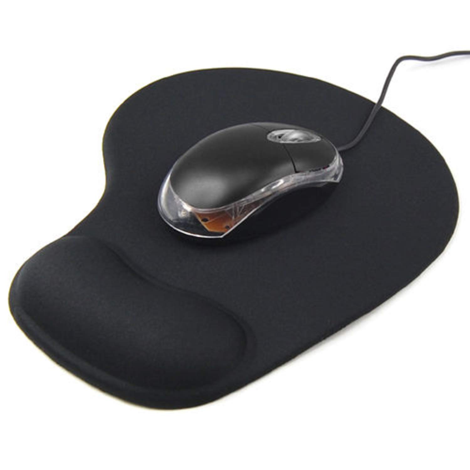 Premium Anti-Slip Mouse Pad with Gel Foam Wrist Support - Ergonomic Black Mouse Mat for PC & Laptop - Compatible with Laser/Optical Mice - Perfect for Office Work, Gaming & Long Computer Sessions