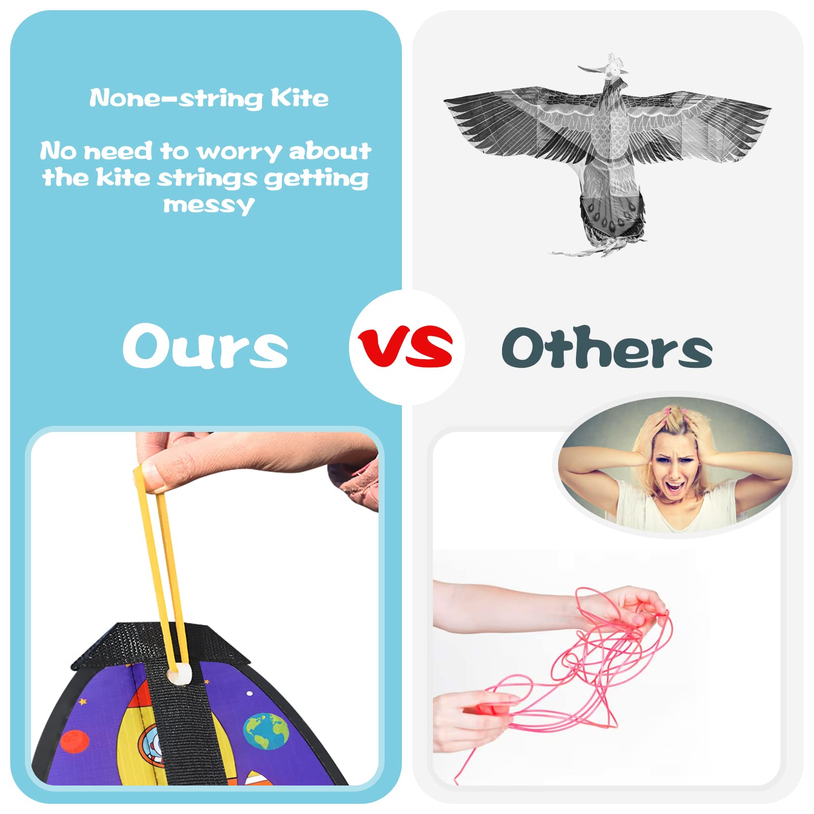 2 Pcs Kids Kites - Easy Fly Outdoor Toys for Beach & Park Games