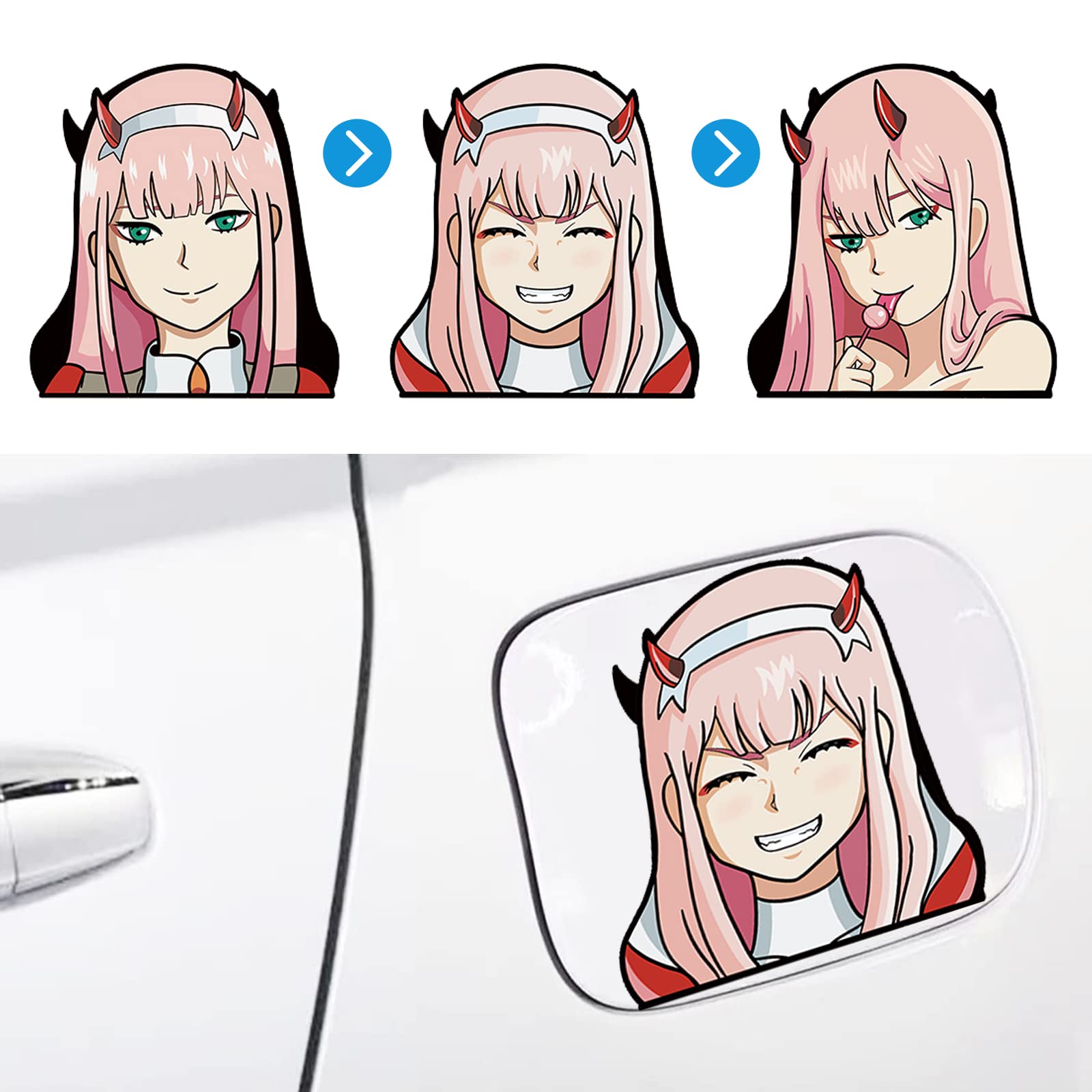 3D Anime Car Sticker Decal - Waterproof Bumper Stickers for Cars, Motorcycles, Laptops & Skateboards - Durable Automotive Decor for Adults, Teens & Anime Fans