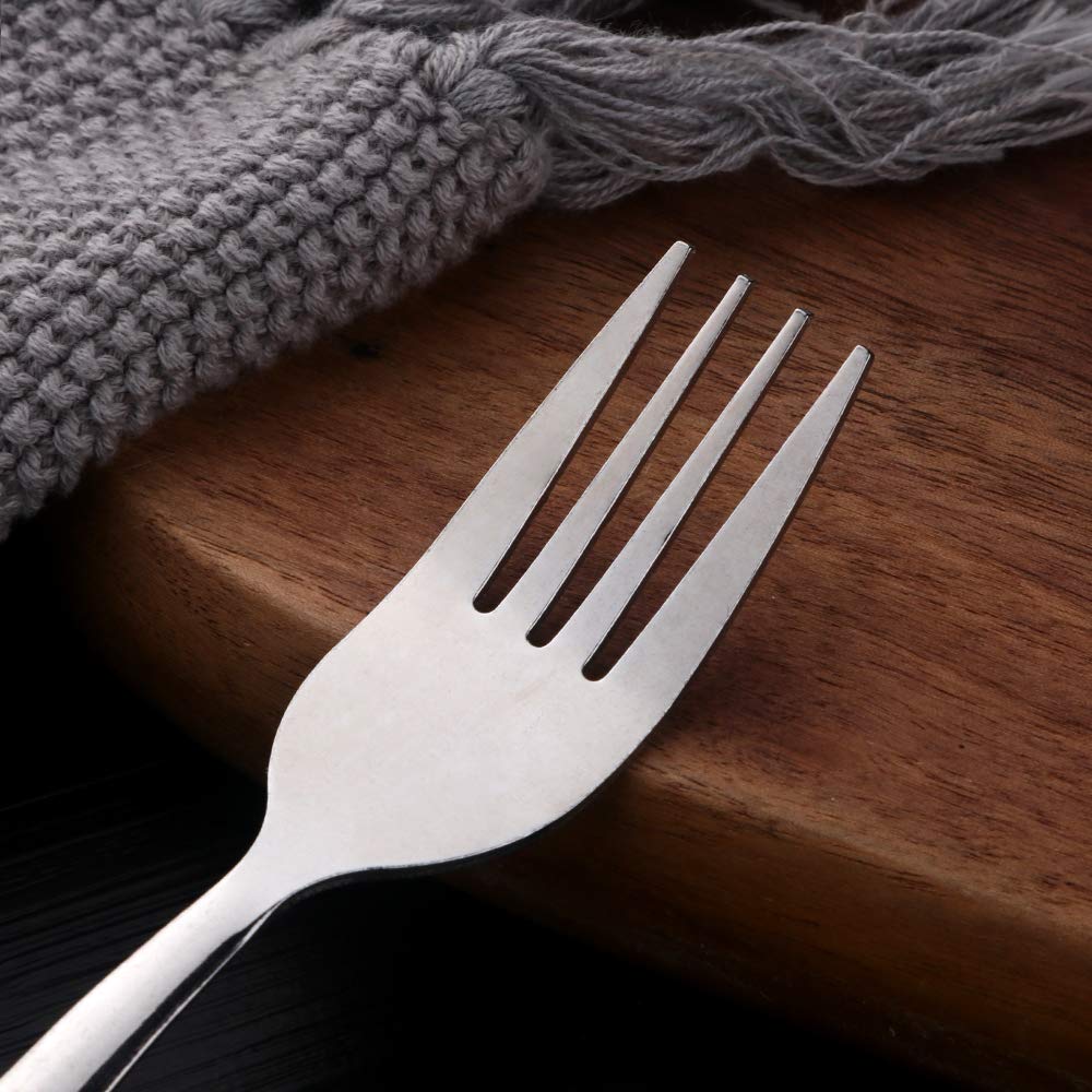 12-Piece Stainless Steel Dessert Forks Set - 6.2 Inch Elegant Silver Flatware for Cake, Pastry, Fruit & Desserts | Dishwasher Safe & Heavy Duty for Home, Kitchen, Party & Restaurant Use