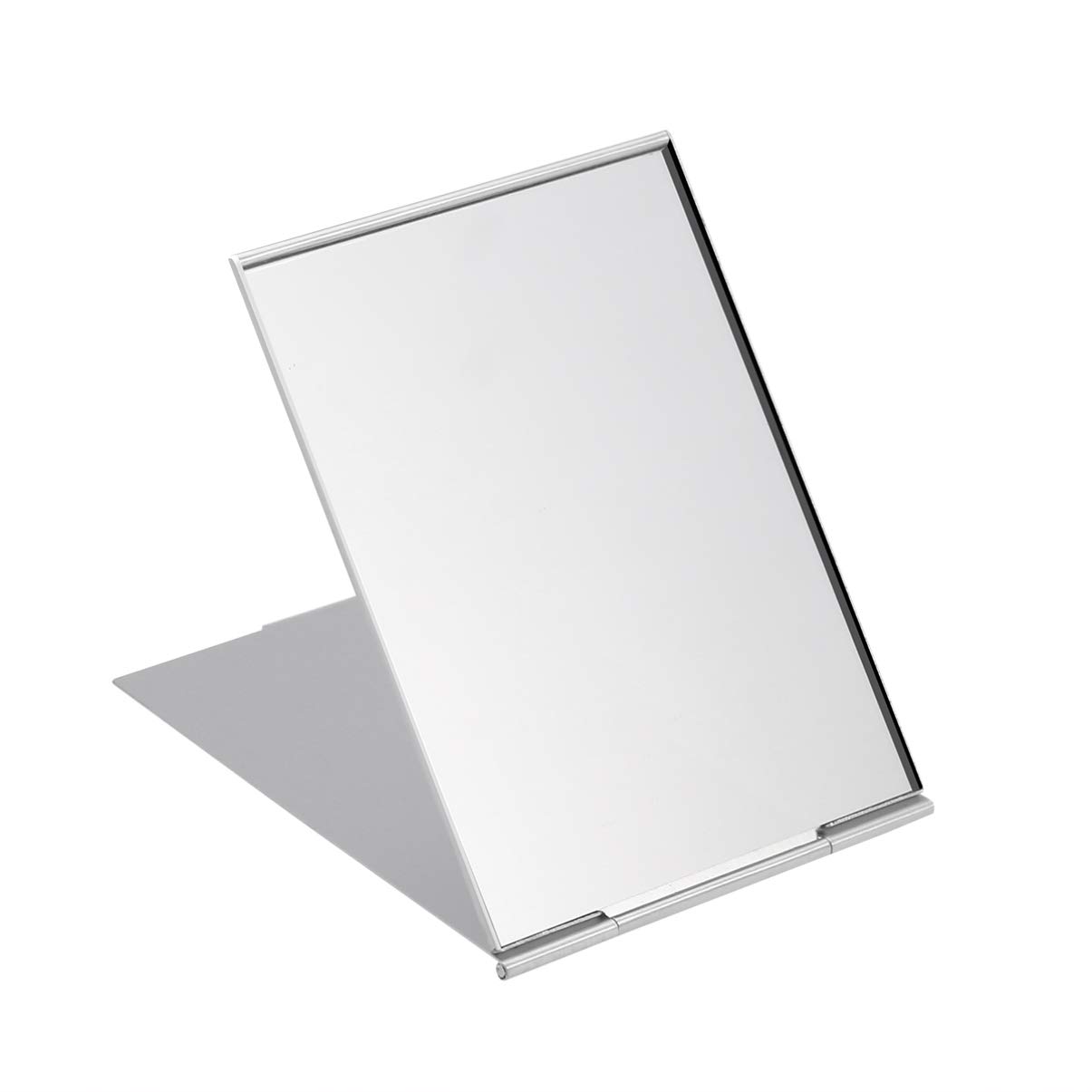 iplusmile Portable Folding Mirror - Compact Travel Vanity Mirror for Makeup & Shaving | Desktop & Camping Use | Silver Makeup Mirror with Stand