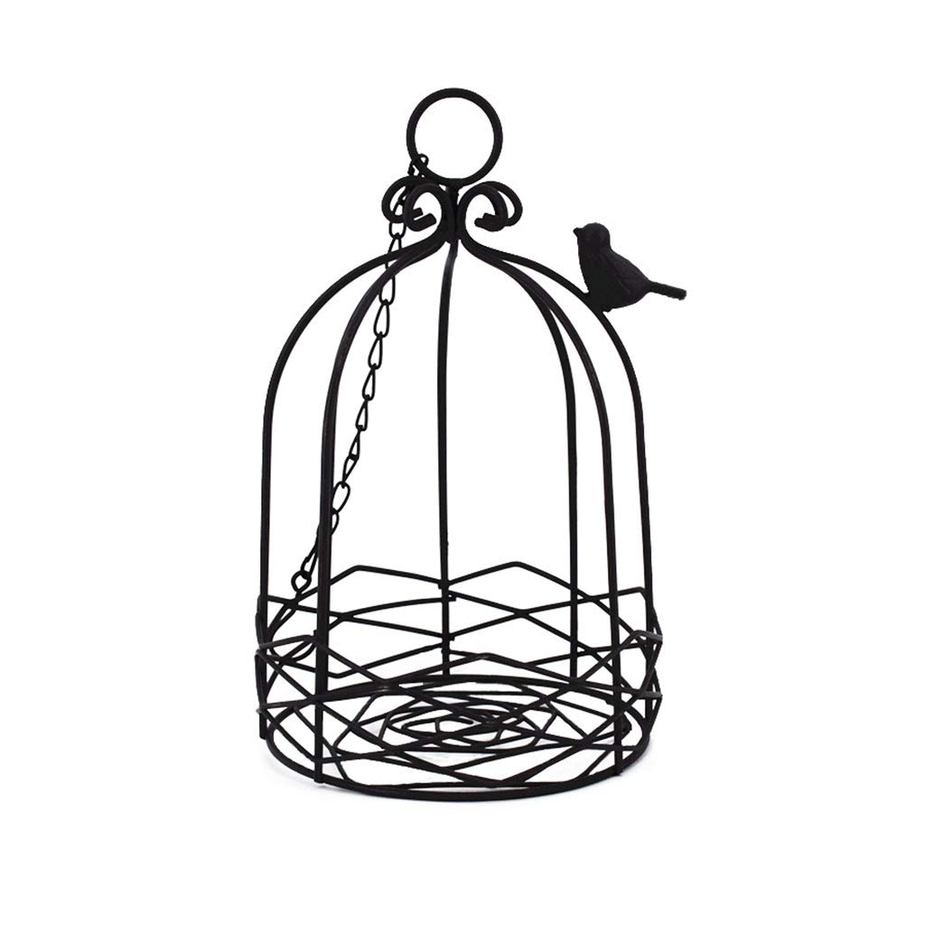 Vintage Wrought Iron Hanging Flower Stand - Decorative Bird Cage Planter for Indoor/Outdoor Garden, Balcony & Patio Decor