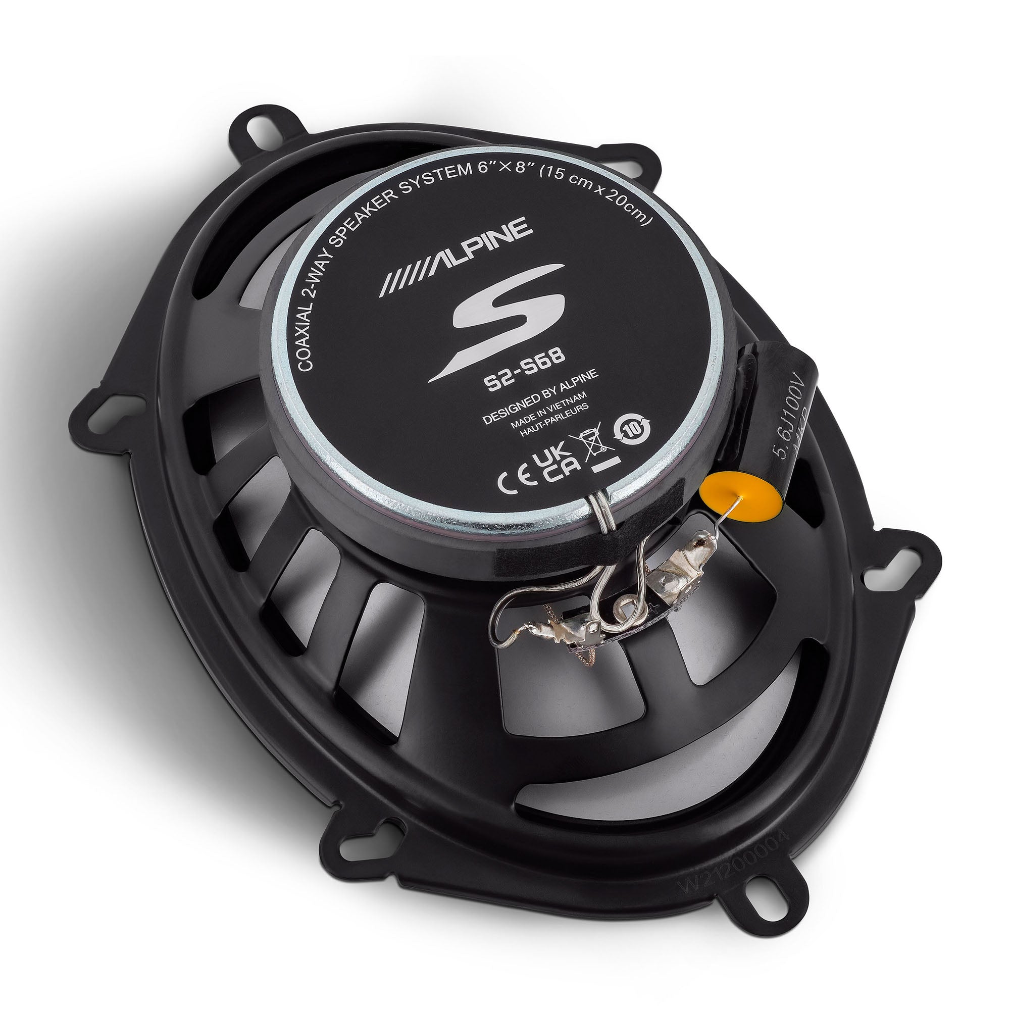 Alpine S2-S68 6x8 Inch 2-Way Hi-Res Full Range Car Speakers - Pair for Enhanced Audio in Trucks, SUVs, and Sedans