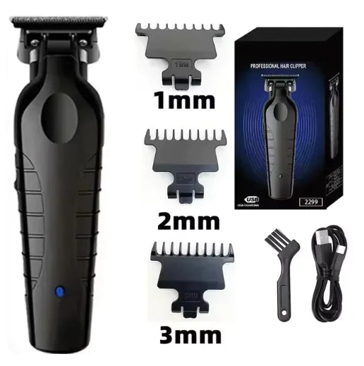 Professional Cordless Hair Trimmer for Men - Rechargeable Electric Hair Clipper with Stainless Steel Blades - Perfect for Home Haircuts, Beard Trimming & Grooming (Ideal for Barbers & DIY Styling)