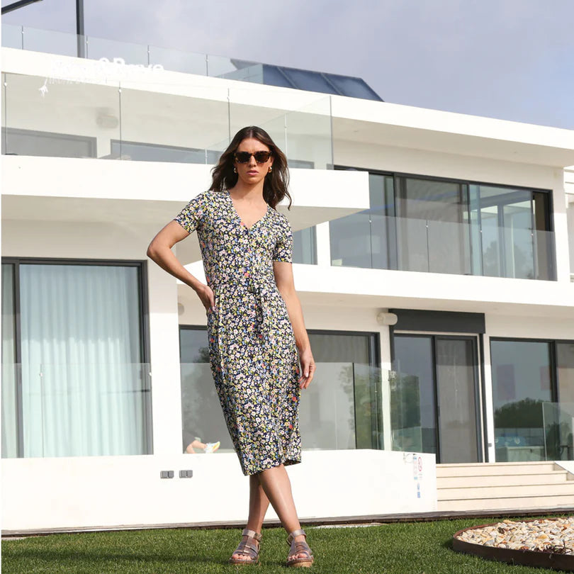 Haven Navy Dress for Women - Elegant Casual & Office Wear - Perfect for Summer, Parties, and Everyday Outfits