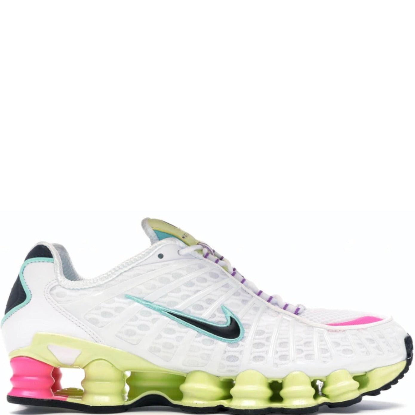 Nike Shox TL Running Shoes for Men - White Multi-Color Cushioned Sneakers for Gym, Workout & Casual Wear