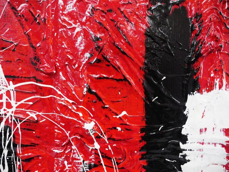 120cm x 100cm Red and Black Abstract Canvas Painting - Modern Wall Art for Living Room, Bedroom & Office Decor